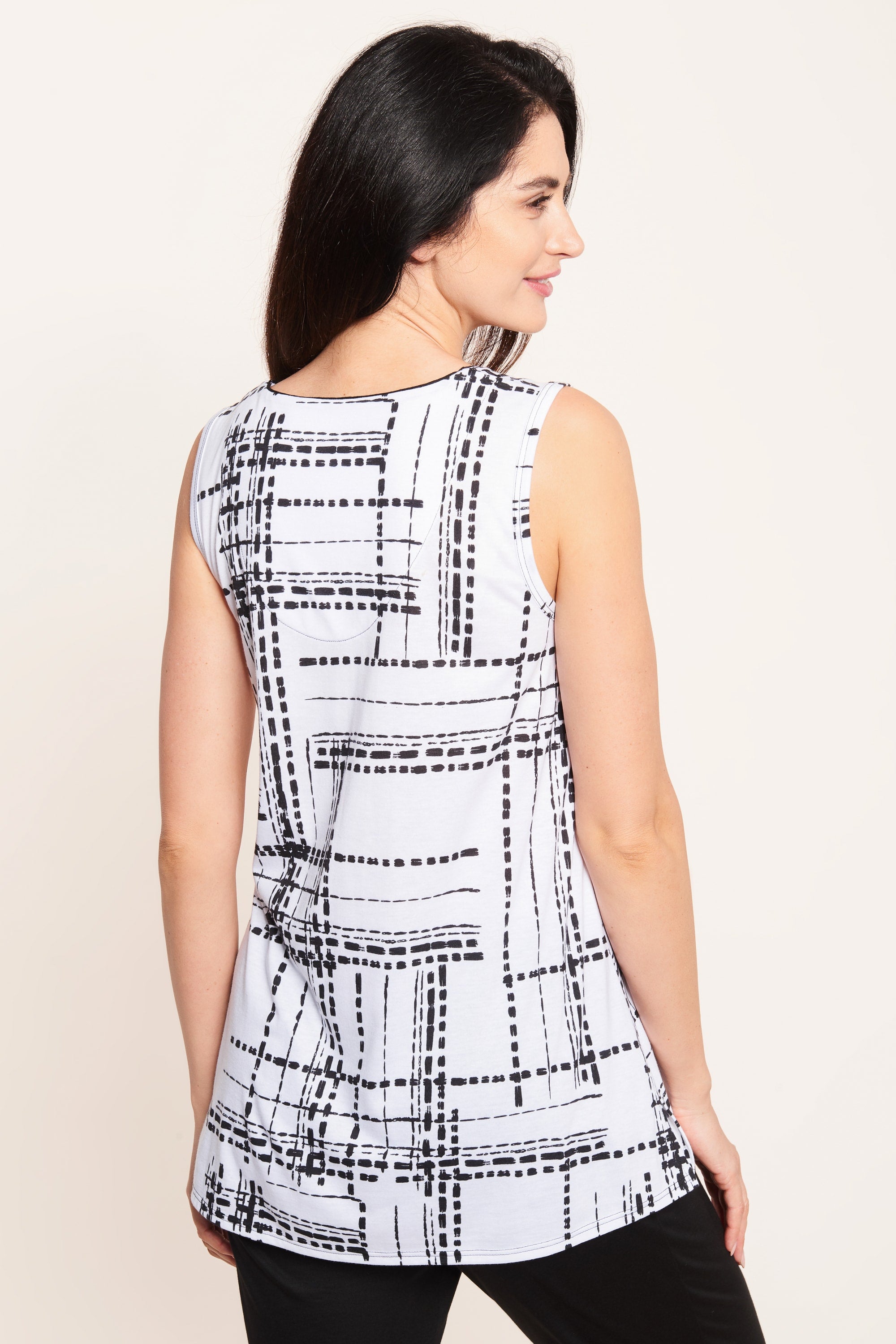 Rosch Shirt, Sleeveless, V-Neck Black And Whit (1213121) White-Black