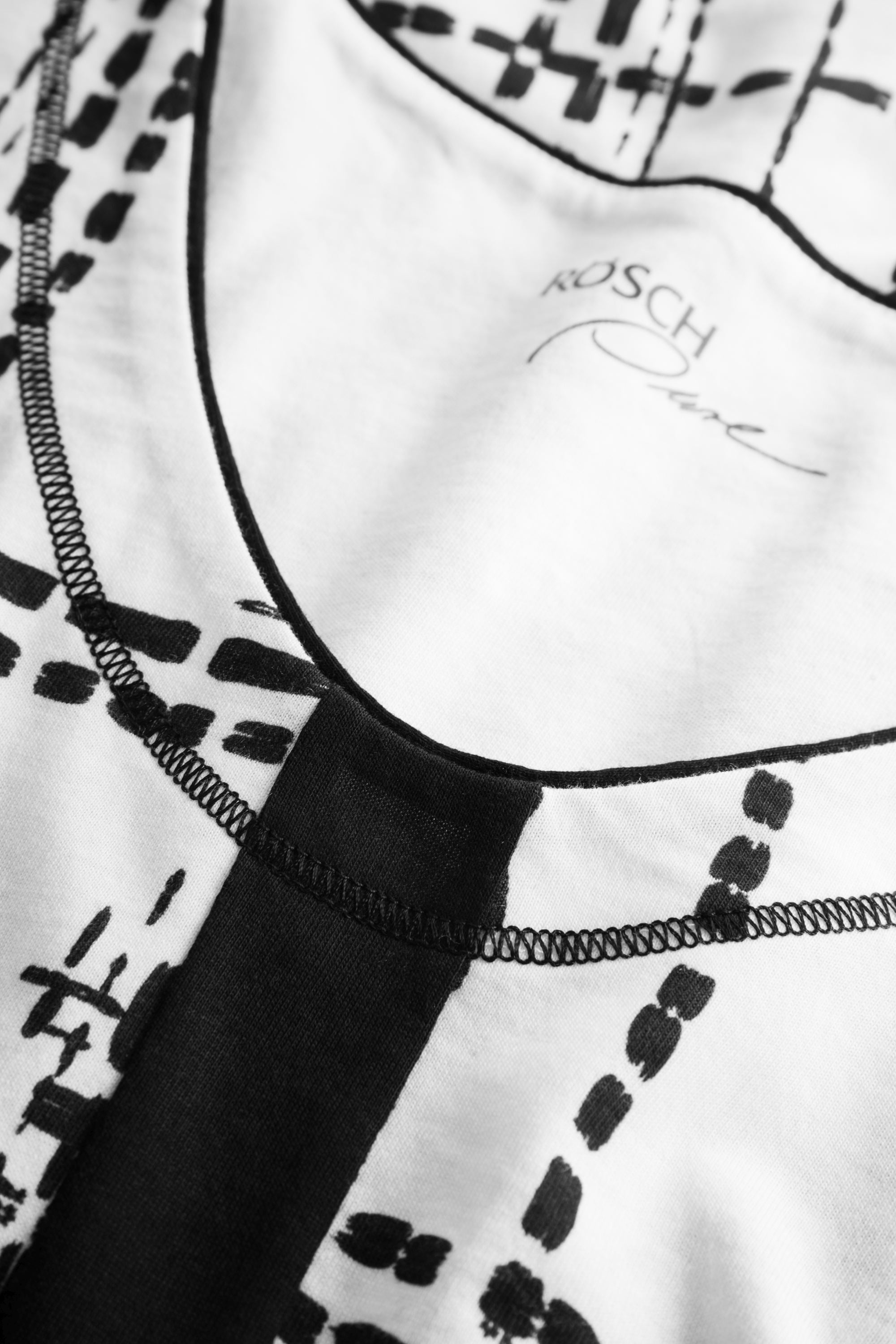 Rosch Shirt, Sleeveless, V-Neck Black And Whit (1213121) White-Black