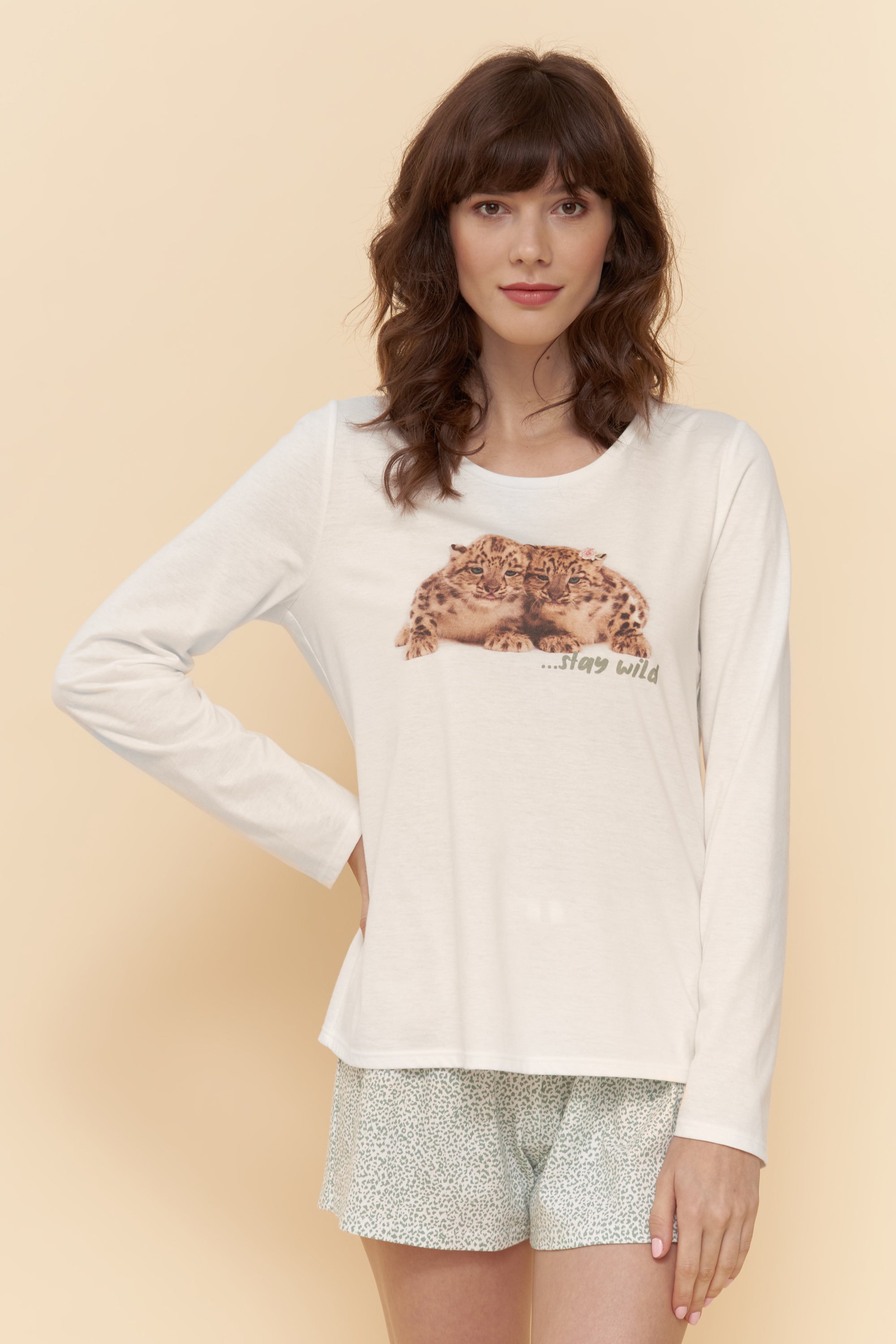 Rosch Shirt, 1/1 Sleeve, Round Neck Highlight (1222142) Cream