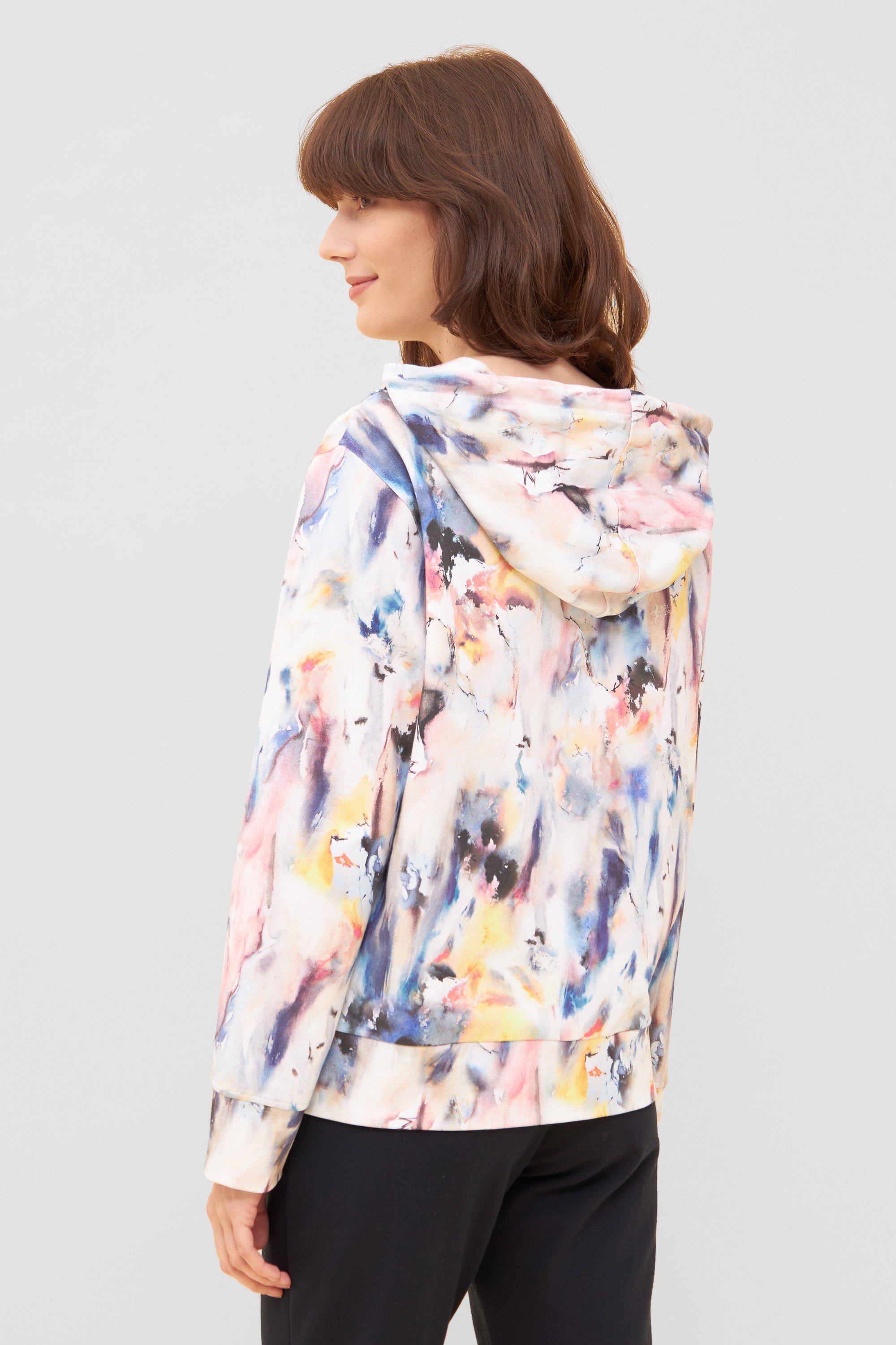 Rosch Hoodie Jacket Gots, 1/1 Sleeve, Zipper, (1233000) Colorful Print
