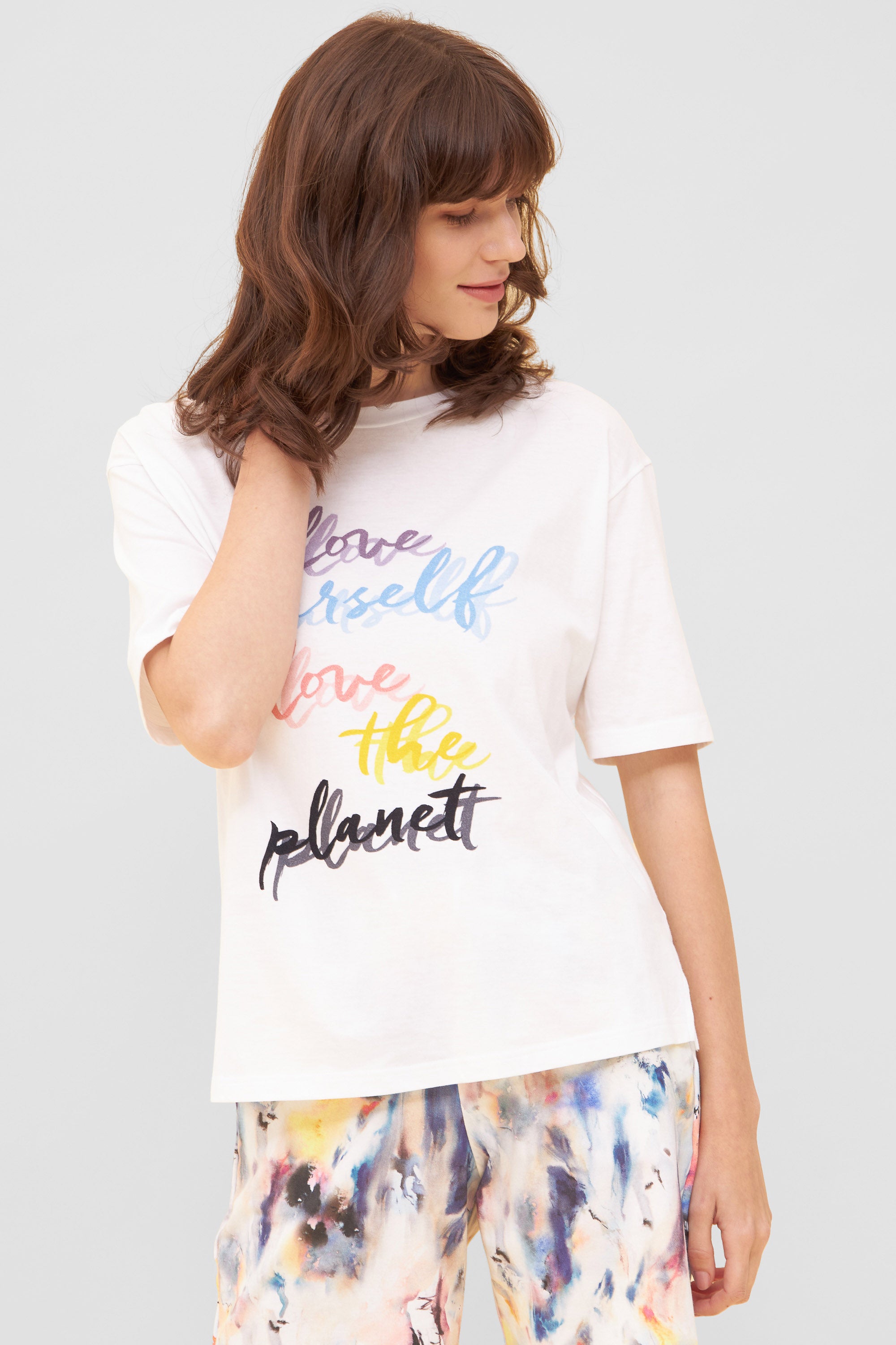 Rosch Shirt, Gots, 1/2 Sleeve, Round Neck Love (1233028) White