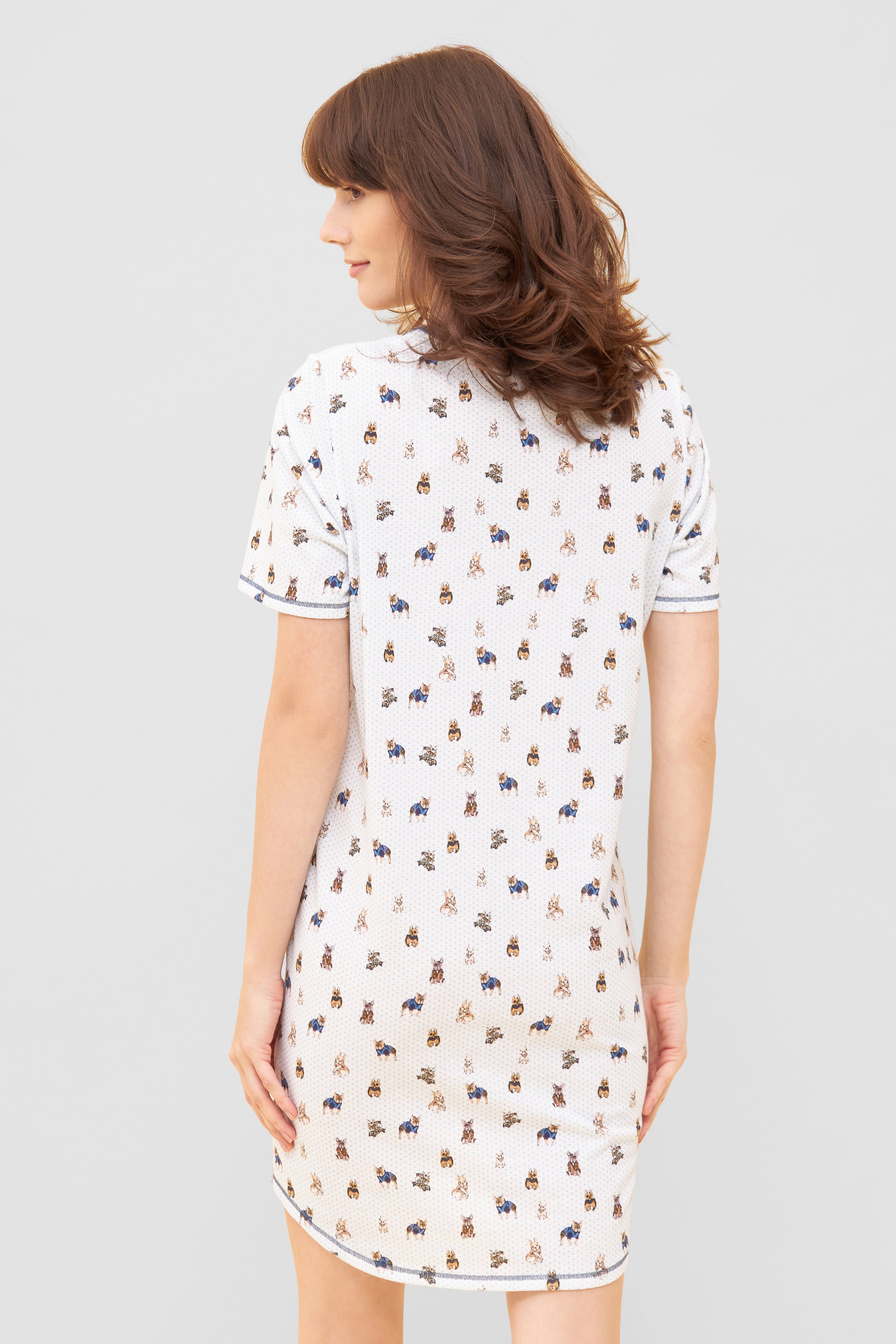 Rosch Night Dress, 1/2 Sleeve, Round Neck Funny Dogs (1233105) Animalprint