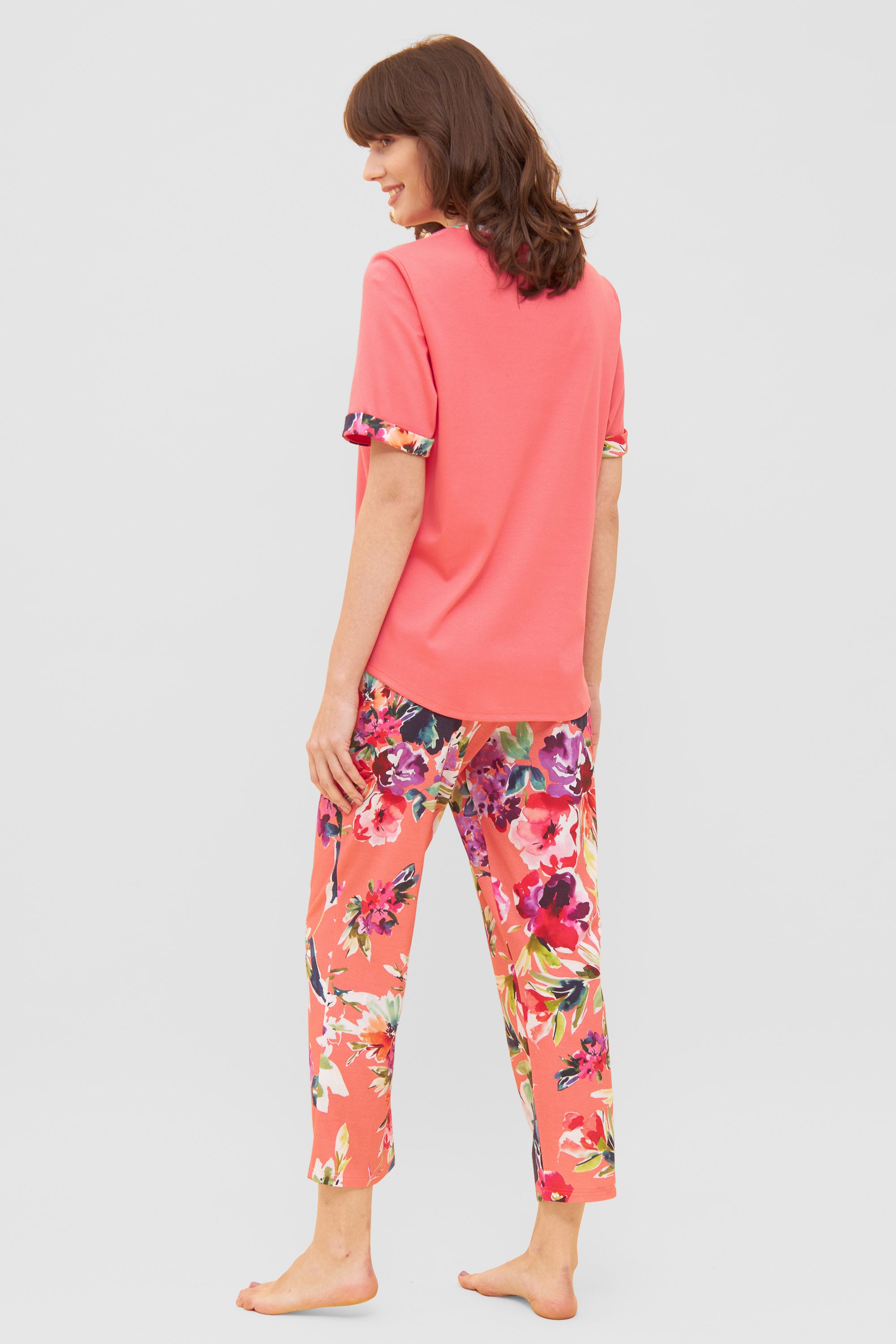 Rosch Pajama, 1/2 Sleeve, 7/8 Pants, Button Panel (1233121) Summer Bloom
