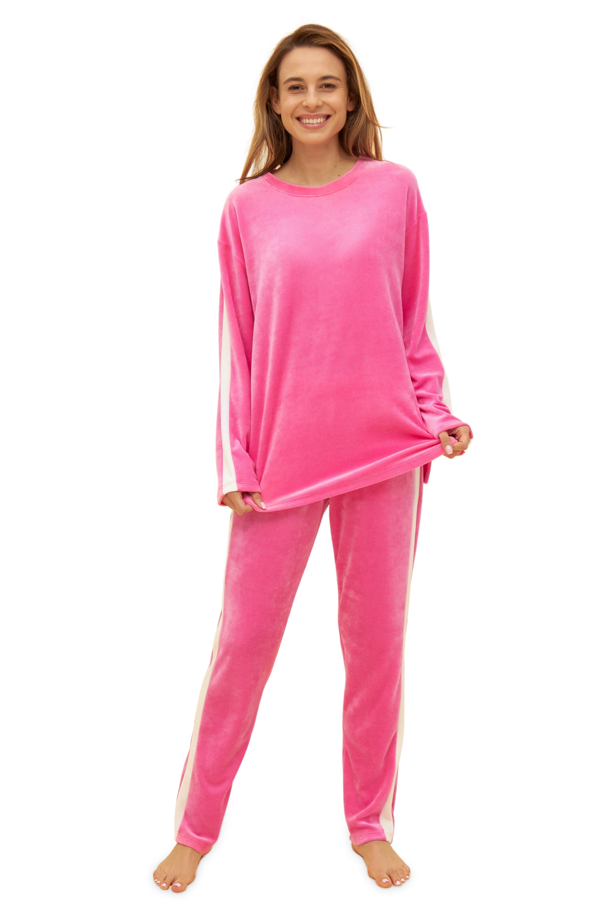 Rosch Lounge Suit, 1/1Sleeve, Round Neck, Pants 1/1, Po (1233260) Hot Pink