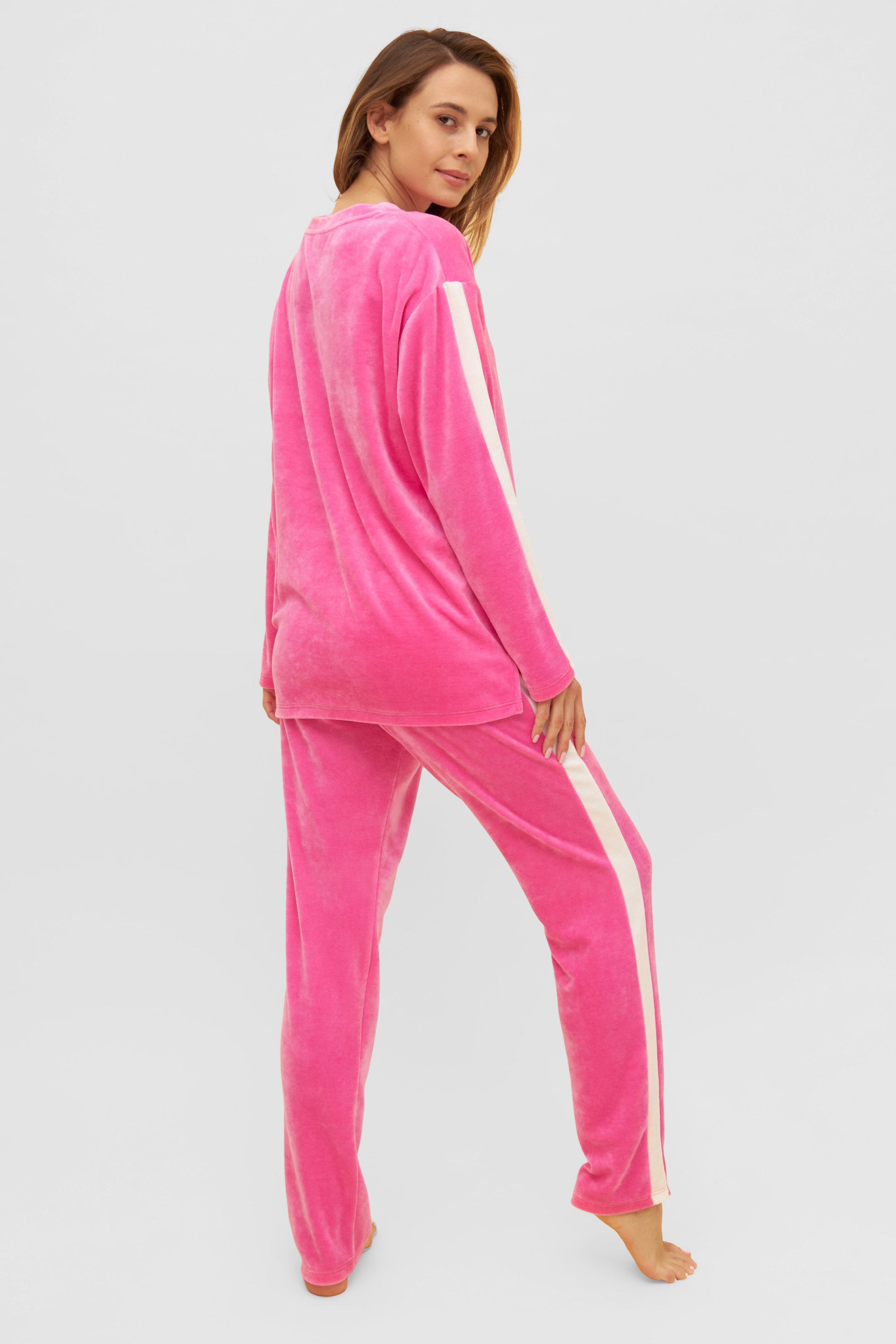 Rosch Lounge Suit, 1/1Sleeve, Round Neck, Pants 1/1, Po (1233260) Hot Pink
