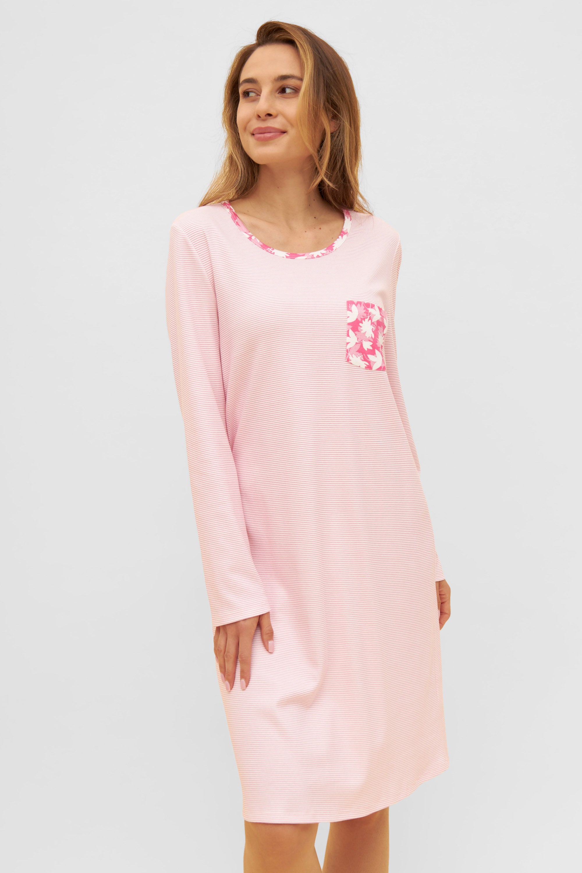Rosch Night Dress, 1/1 Sleeve, Round Neck Winterwarm Le (1233265) Print Mix