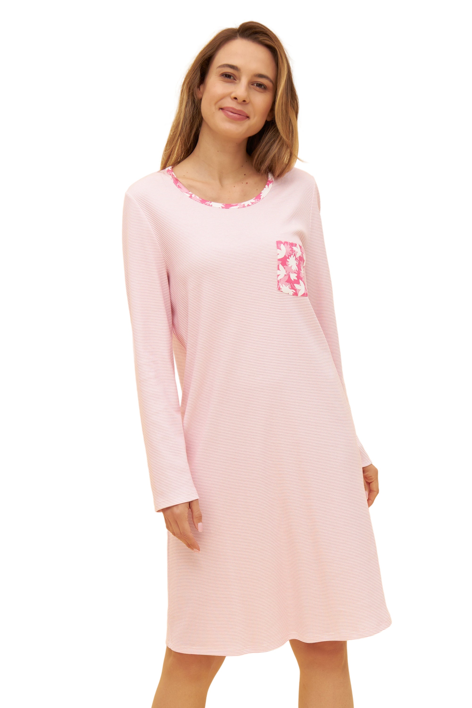 Rosch Night Dress, 1/1 Sleeve, Round Neck Winterwarm Le (1233265) Print Mix