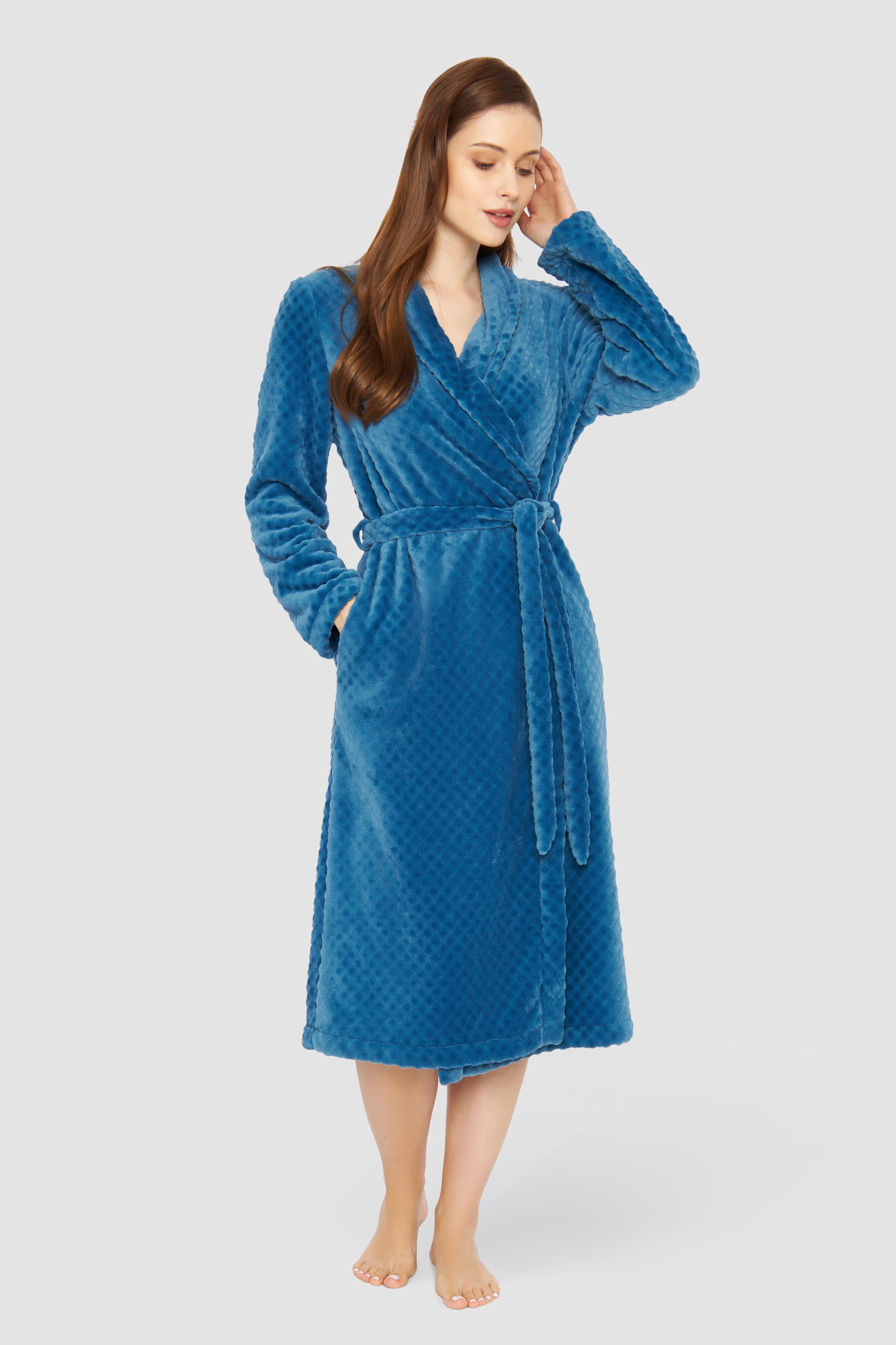 Rosch Robe, 1/1 Sleeve, Wrap-Around, Pockets, (1233502) Arctic Blue
