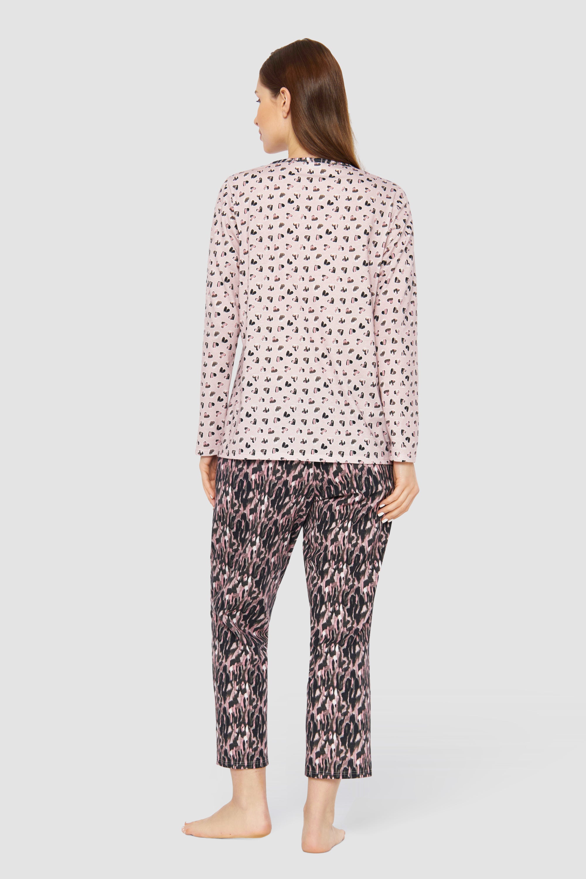 Rosch Pajama, 1/1 Sleeve, Pants 7/8, Roundneck Hea (1233510) Print Mix