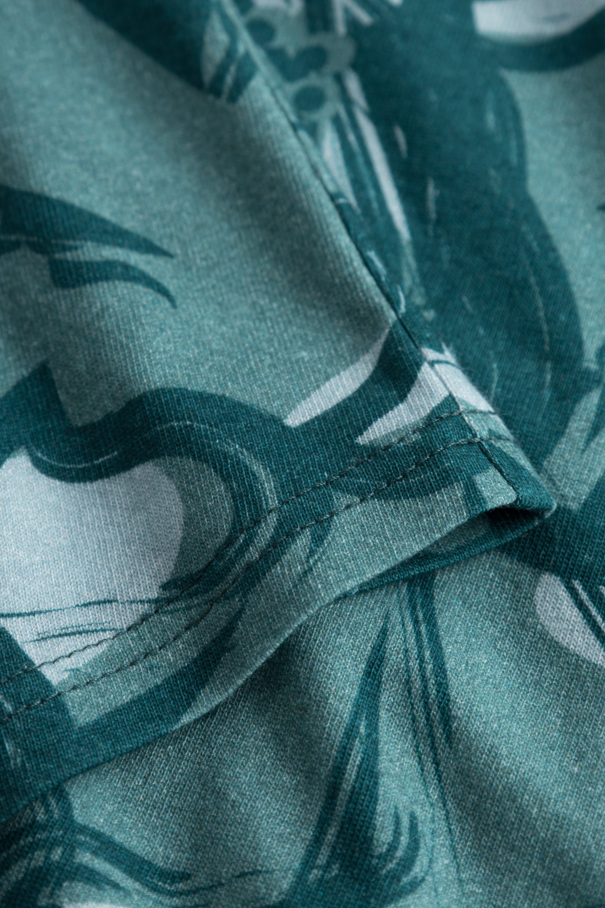 Rosch Night Dress, 1/1 Sleeve, Round Neck Fancy Green (1233561) Petrol Flowers