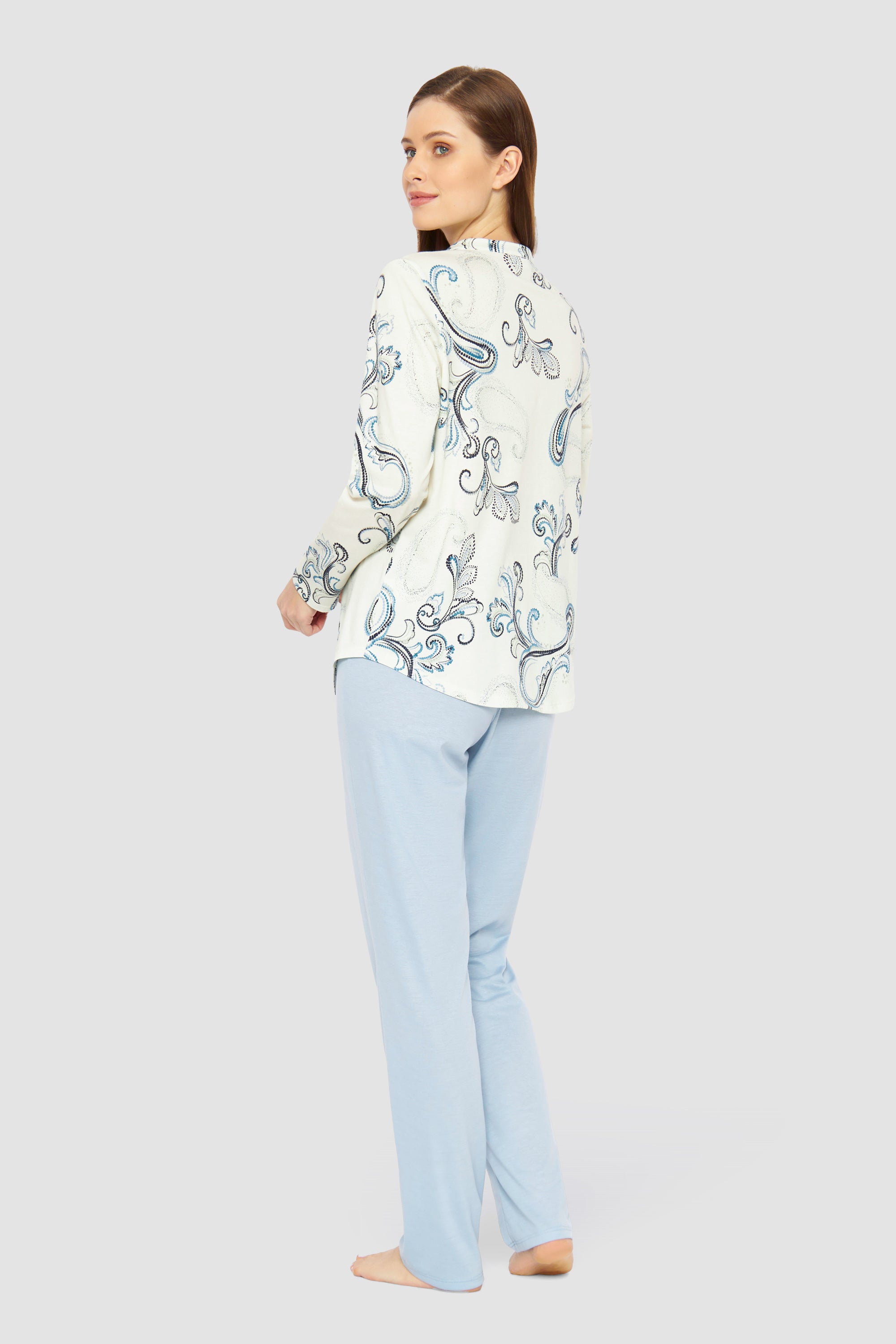 Rosch Pajama, 1/1 Sleeve, Pants 1/1, Round Neck, B (1233616) Paisley