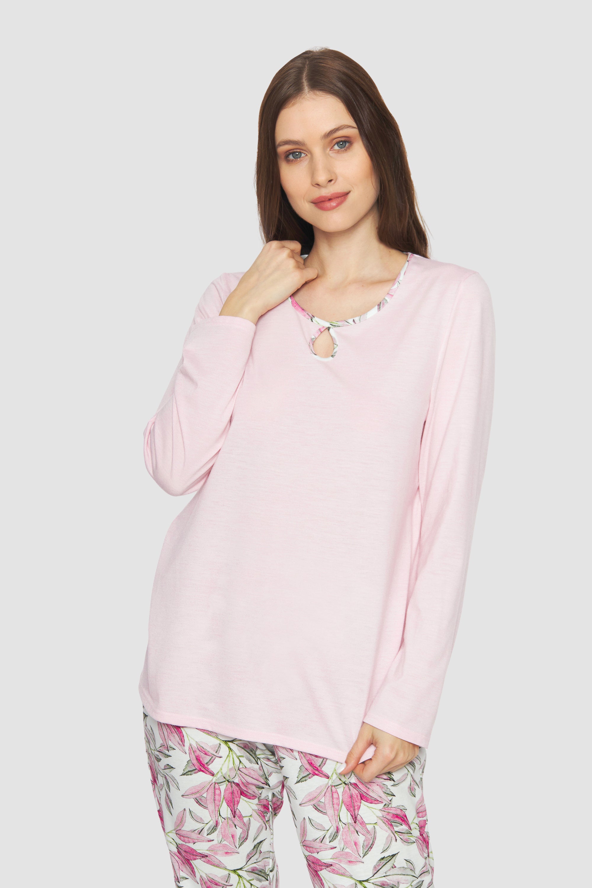 Rosch Pajama, 1/1 Sleeve, Pants1/1, Round Neck Pin (1233657) Modern Leaves