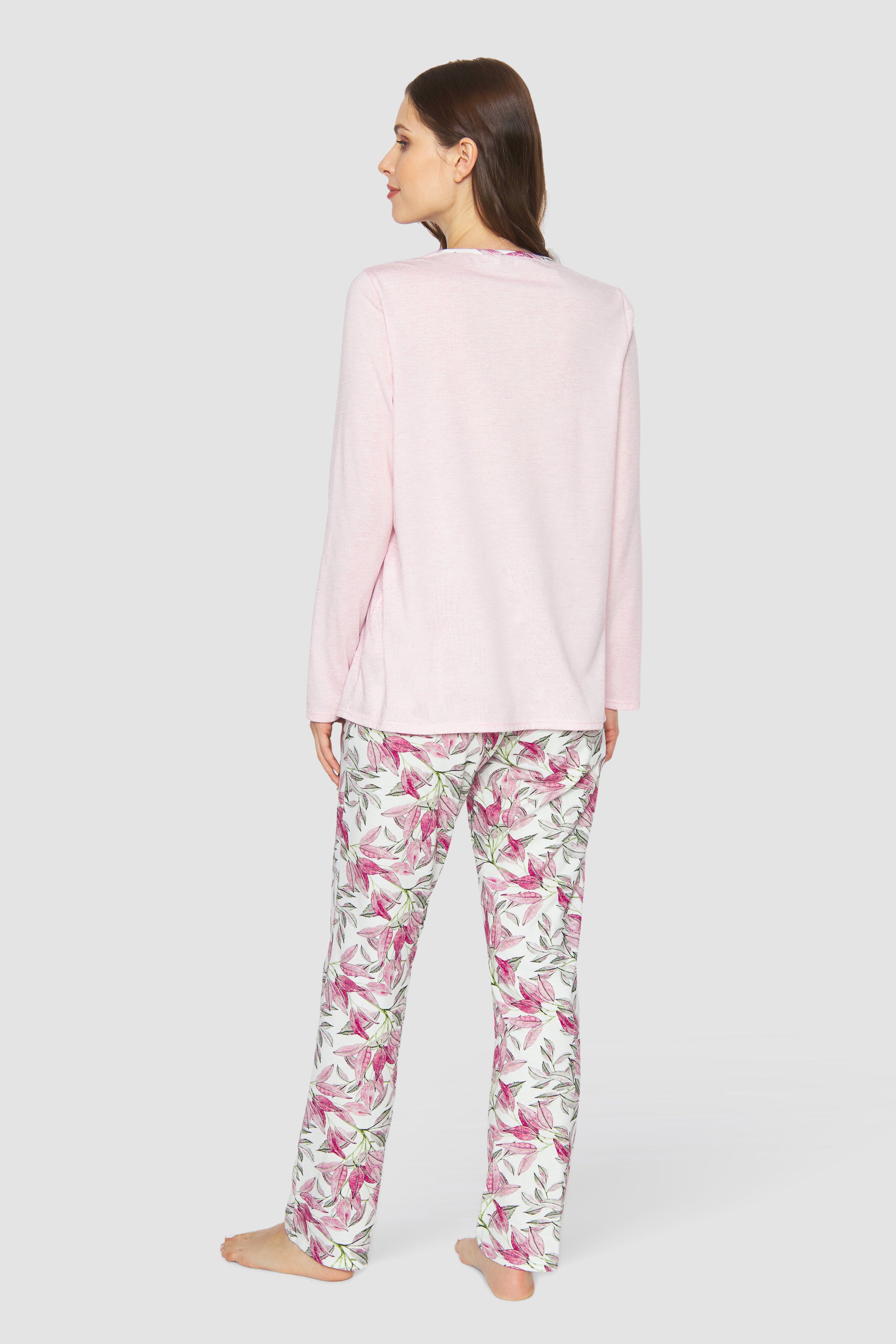 Rosch Pajama, 1/1 Sleeve, Pants1/1, Round Neck Pin (1233657) Modern Leaves