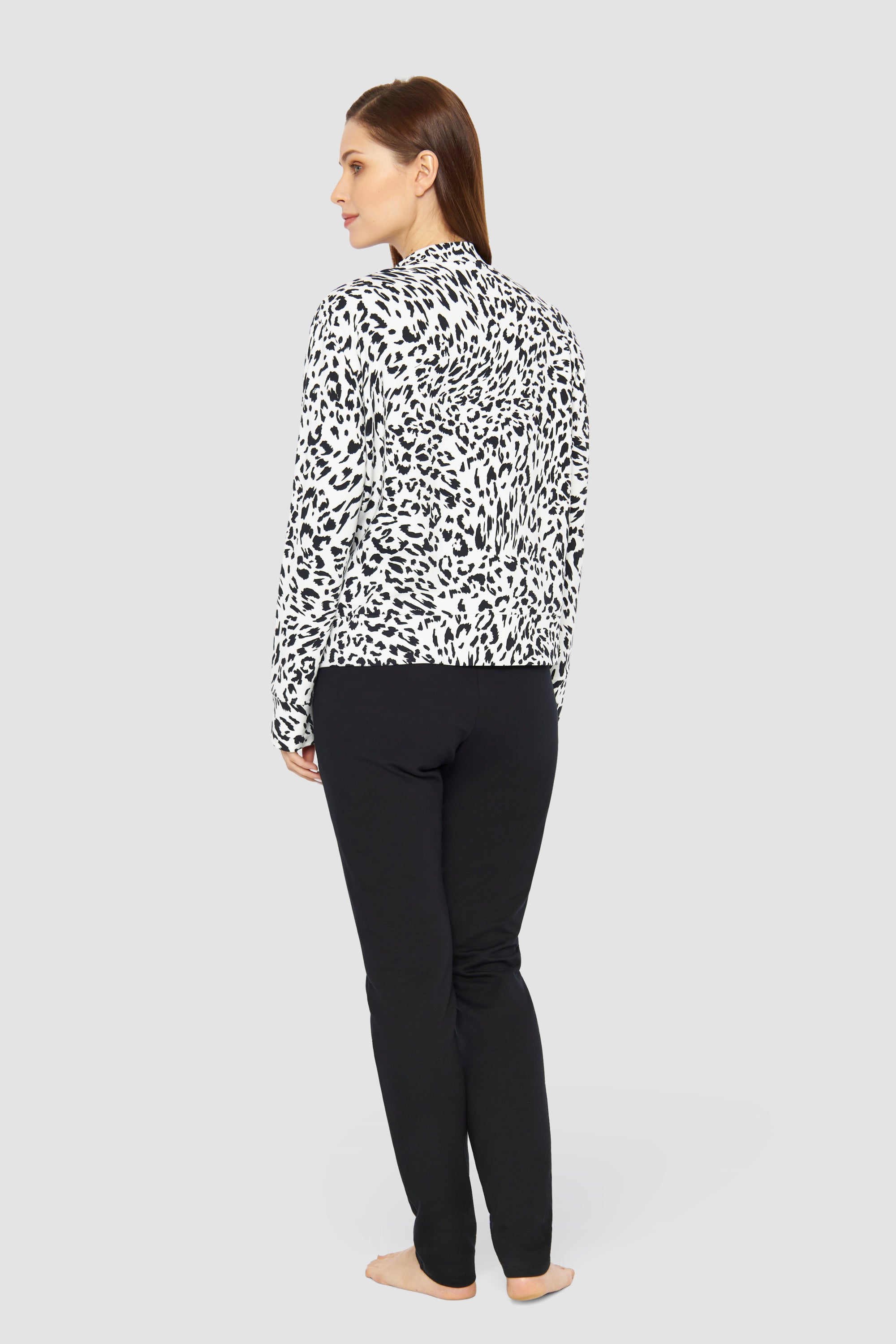 Rosch Jacket Gots, 1/1 Sleeve, Zipper, Pockets (1233725) Leo Black-White