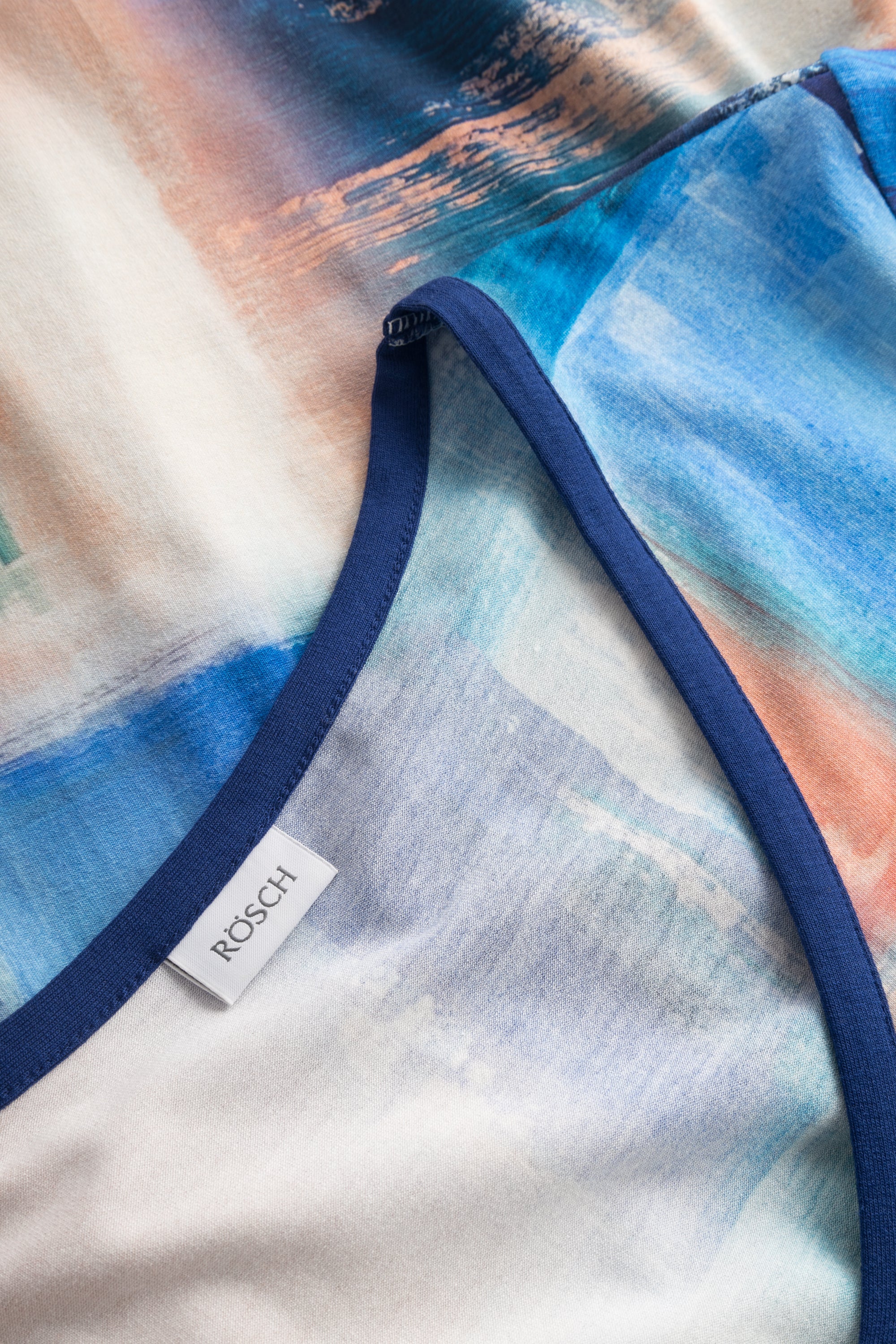 Rosch Beach Dress, 1/2 Sleeve, Pockets, V-Neck Royal P (1235603) Blue Watercolor