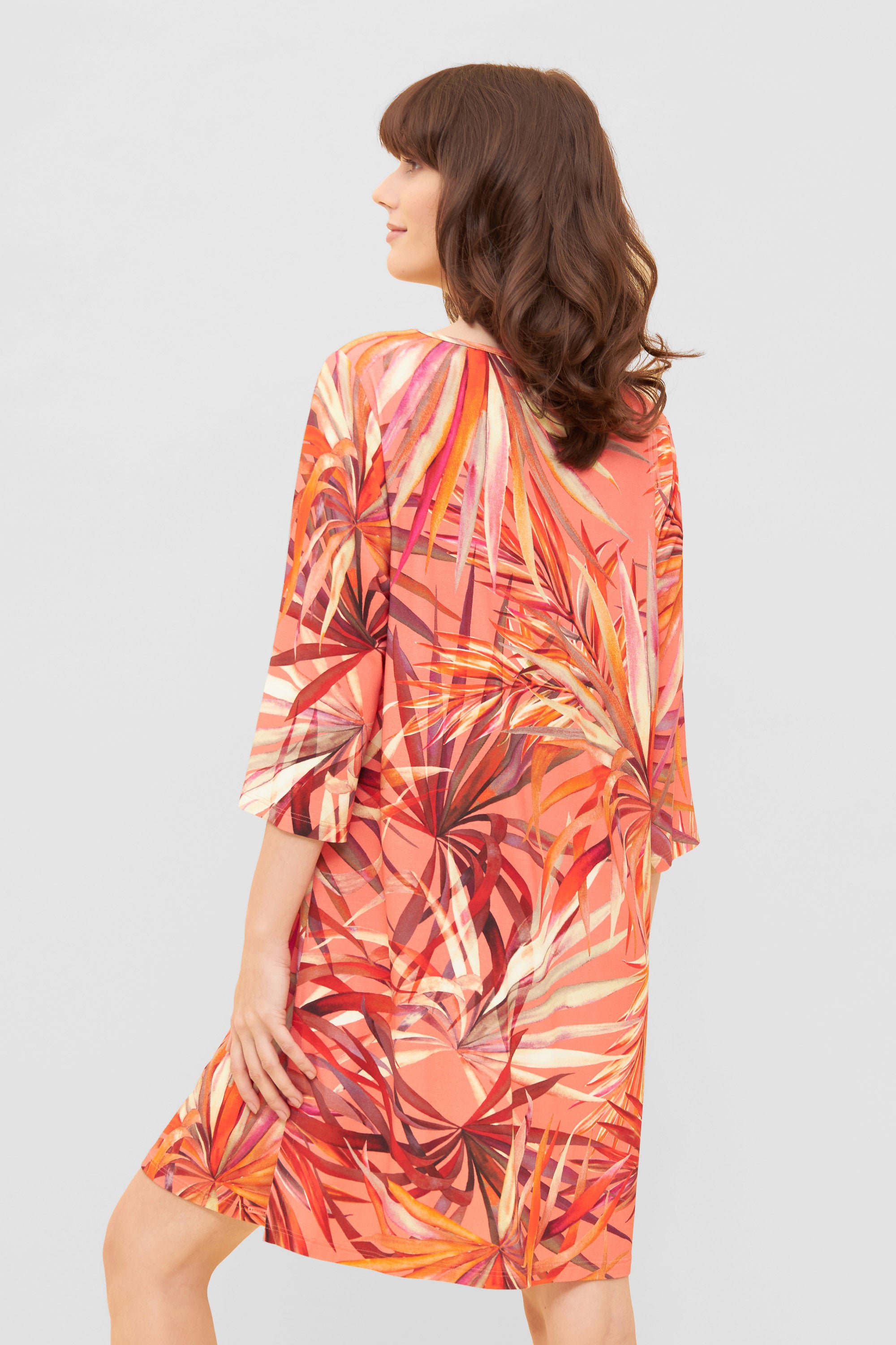 Rosch Beach Dress, Kaftan, 3/4 Sleeve, Round Neck Tropi (1235640) Multicolor Leaves