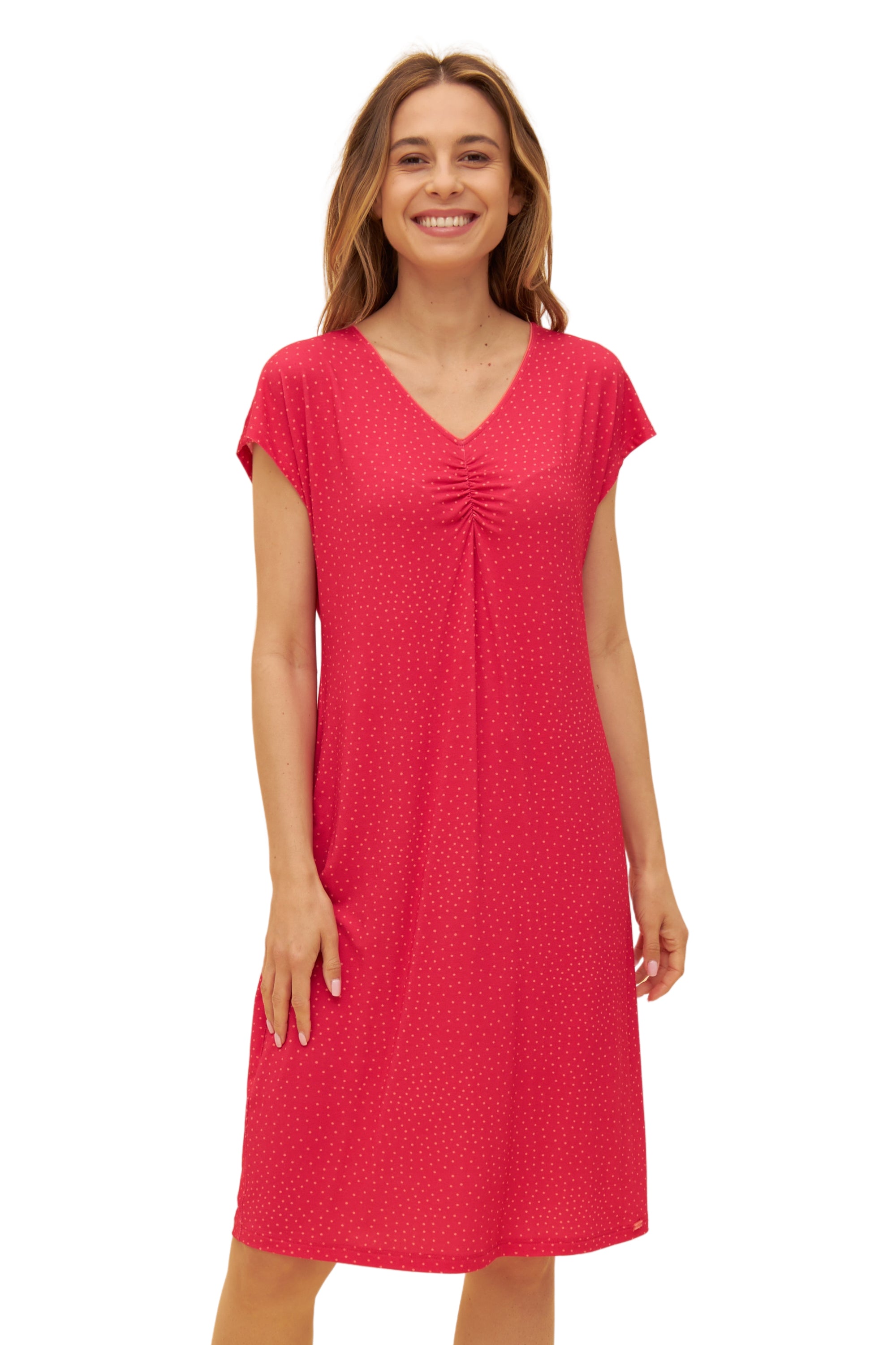Rosch Beach Dress, Overcut, V-Neck Mini Dots (1235643) Little Dots