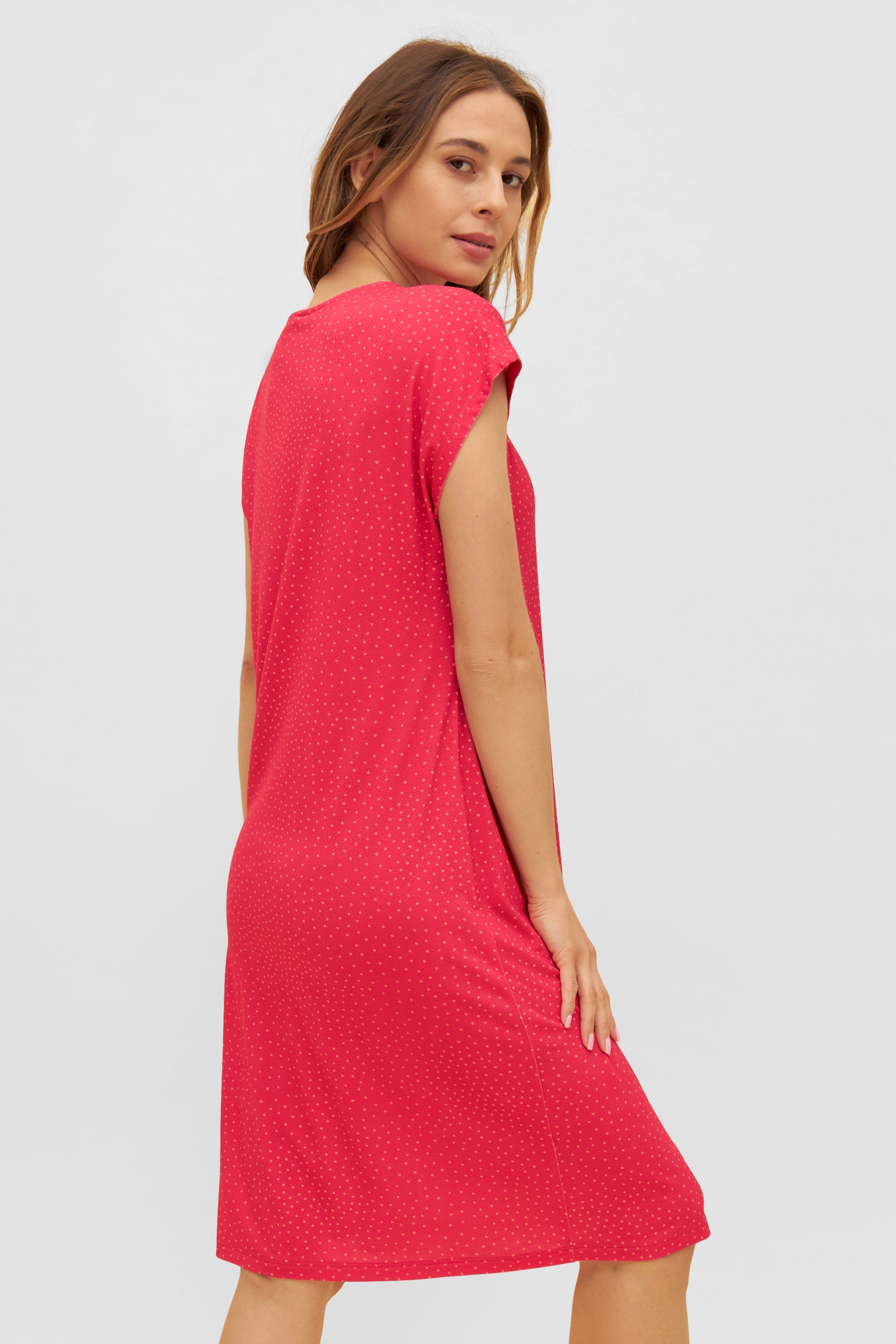 Rosch Beach Dress, Overcut, V-Neck Mini Dots (1235643) Little Dots