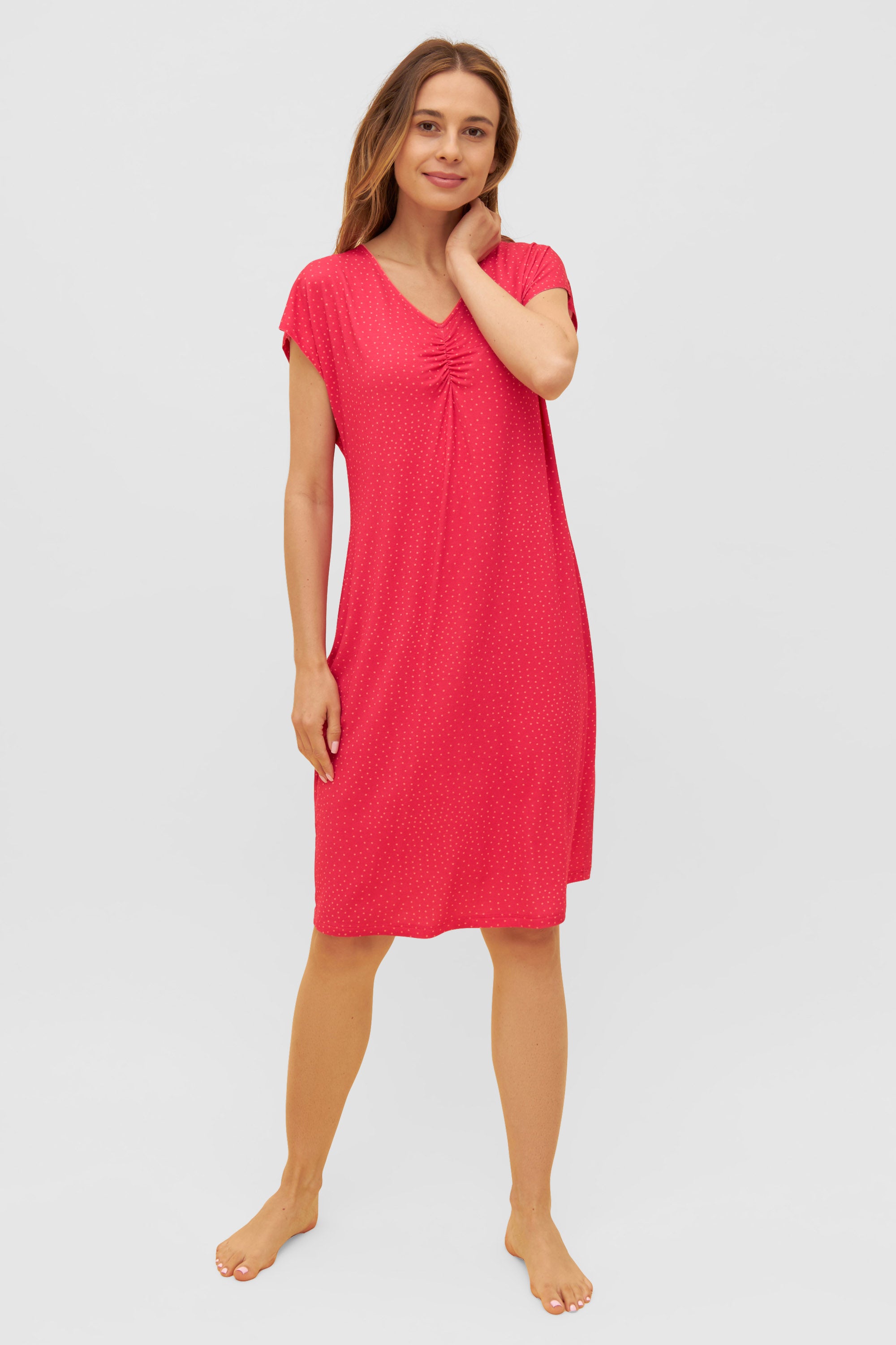 Rosch Beach Dress, Overcut, V-Neck Mini Dots (1235643) Little Dots