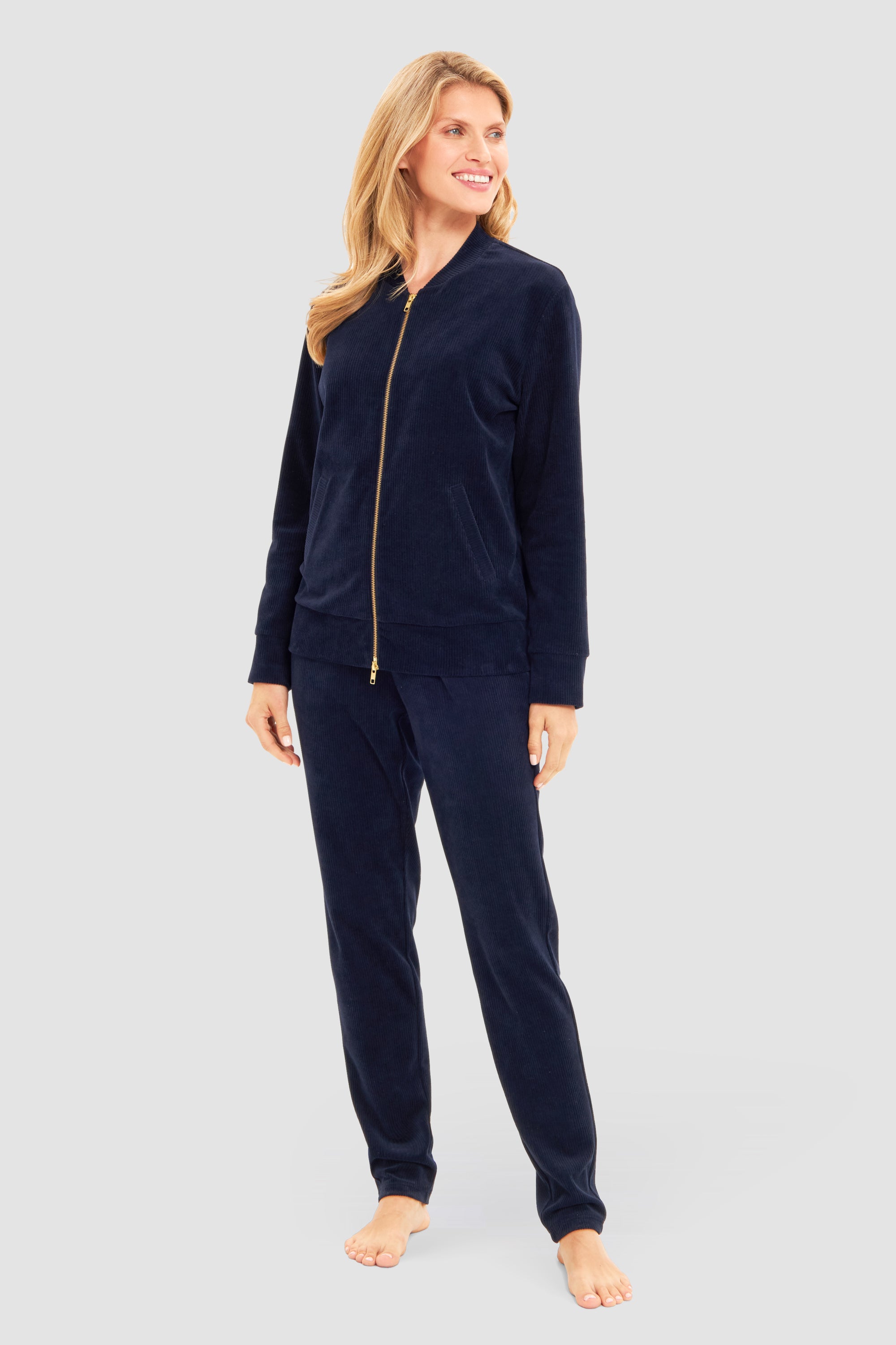 Rosch Lounge Suit, 1/1 Sleeve, Pants 1/1, Zipper, Round (1243091) Navy