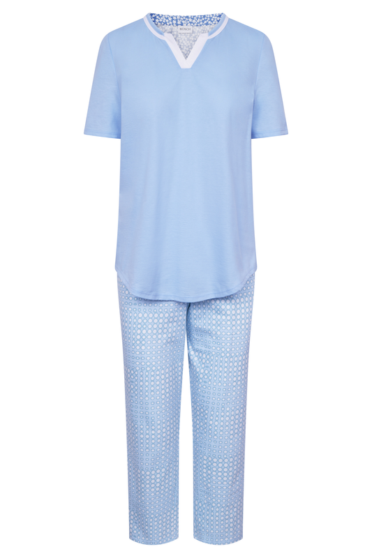 Rösch Pyjamas front view in Cool Mint Dots