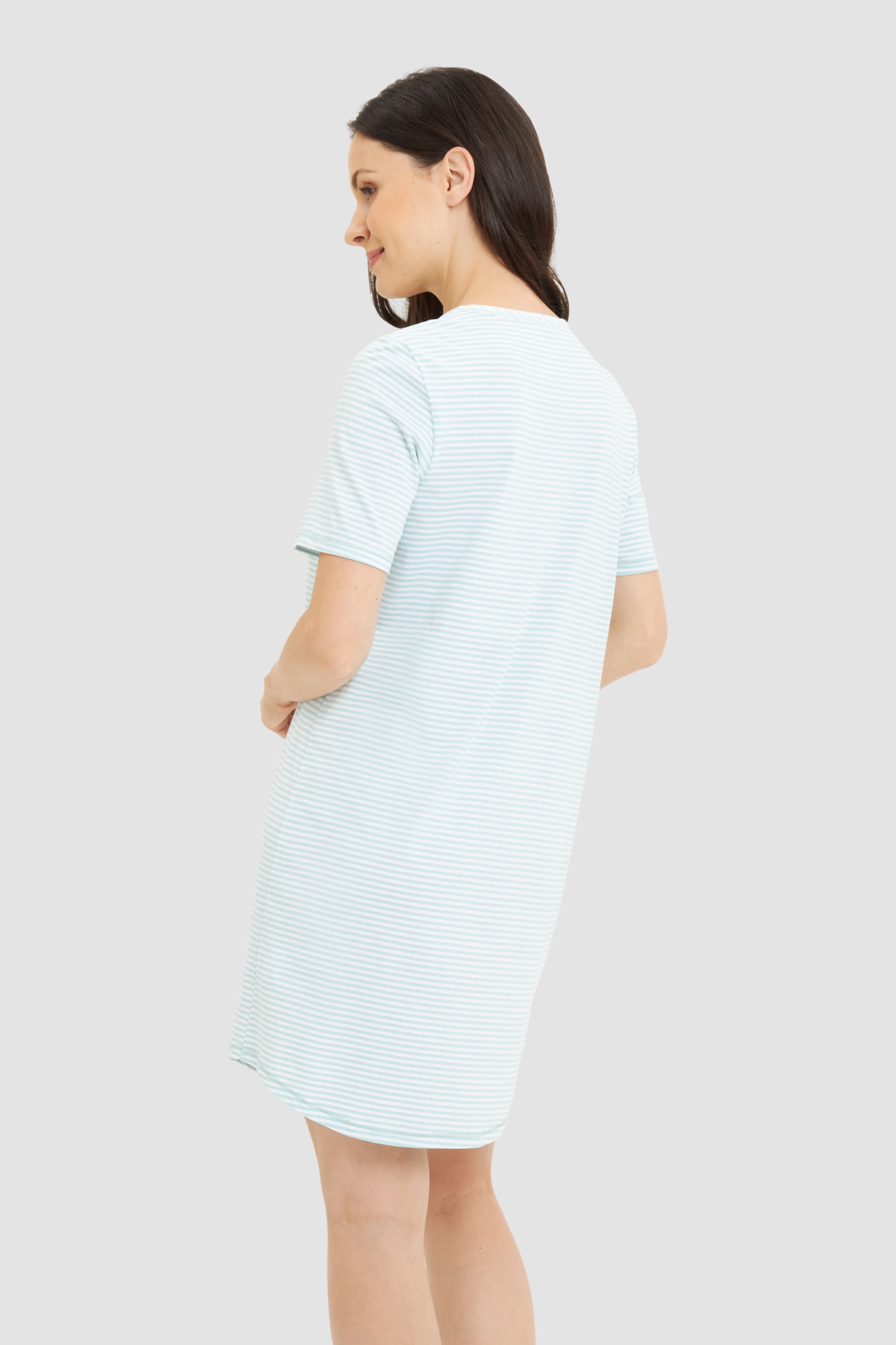 Rösch Nightgown back view in Glacier Ringlet