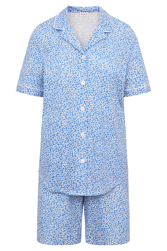 Rösch Pyjamas front view in Minimal blue