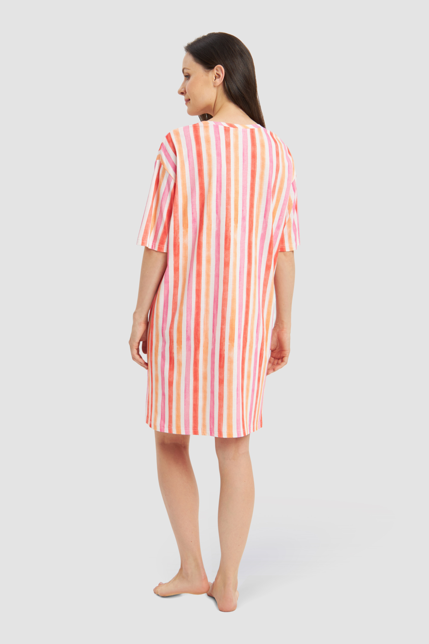 Rösch Nightgown back view in Stripe Multicolor