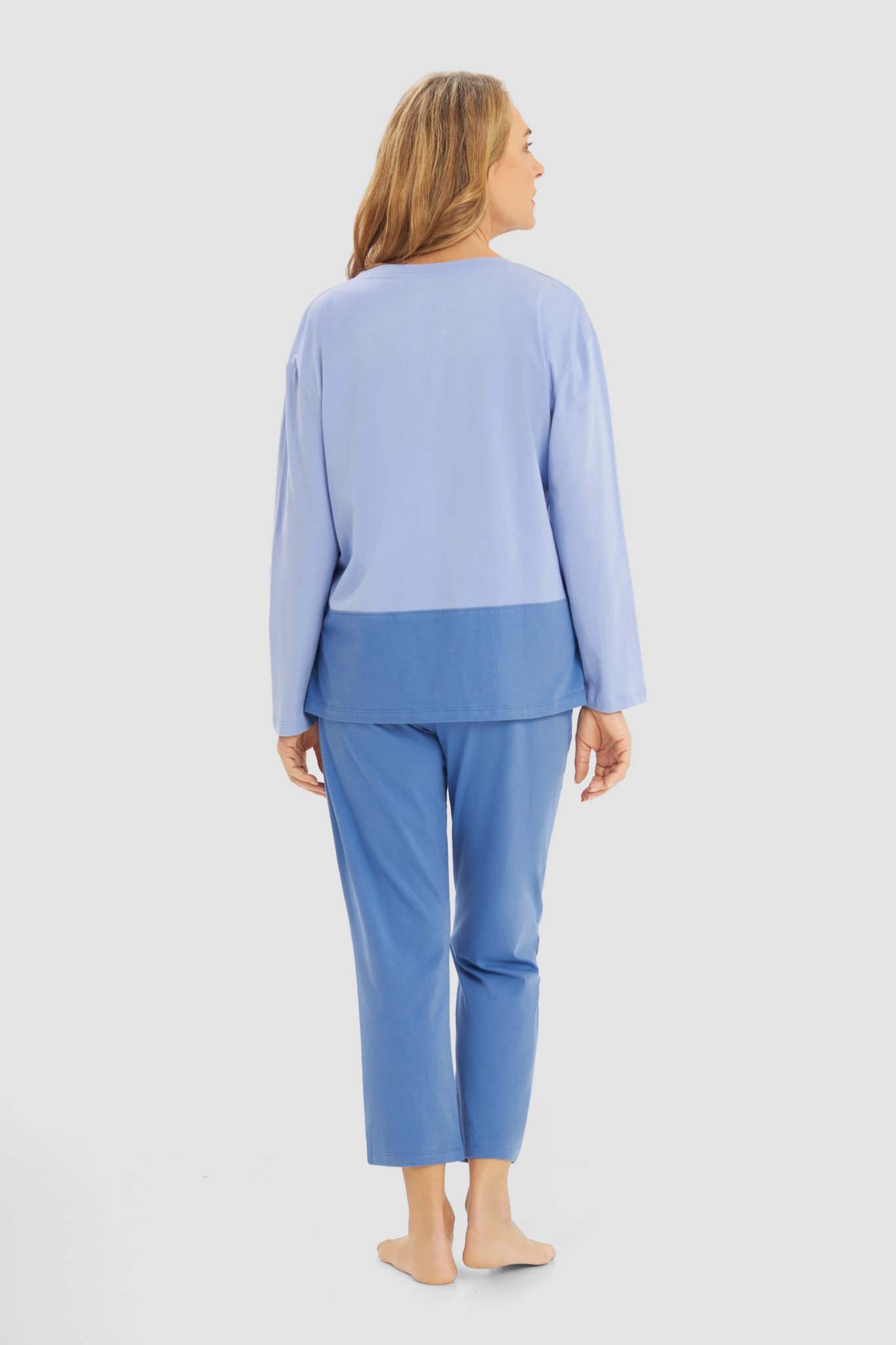 Rösch Pyjamas back view in Colourmix Blue