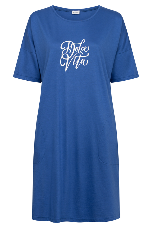 Rösch Nightgown front view in Sapphire Blue