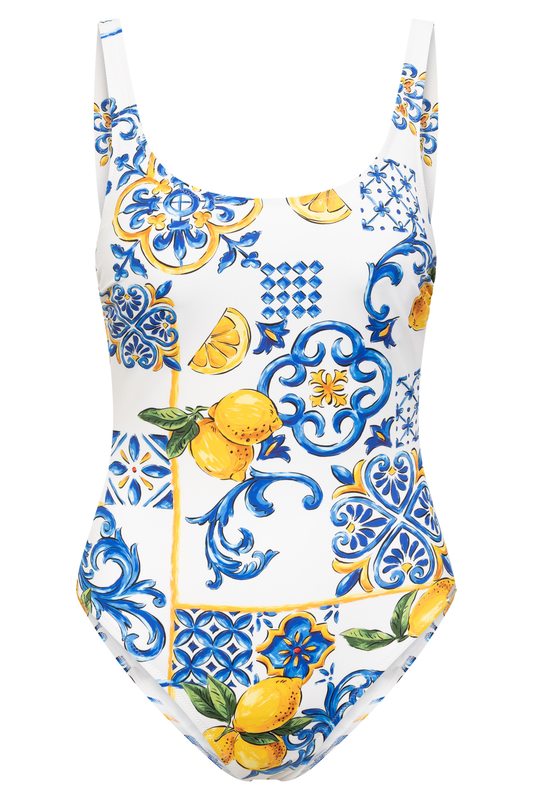 Rösch Swimsuit front view in Super Lemon