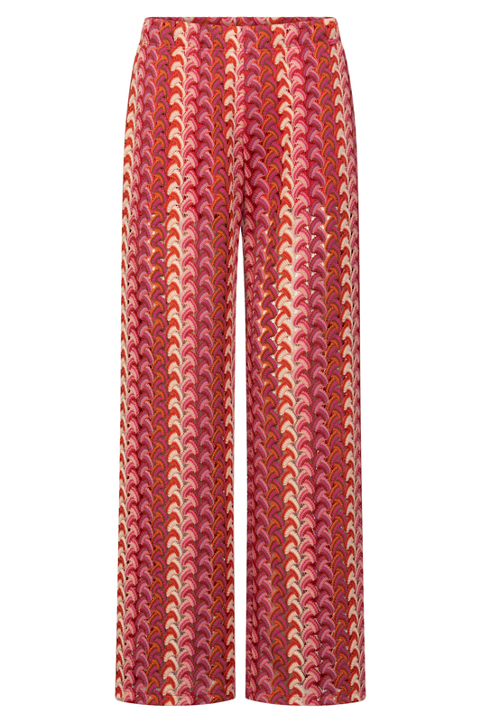 Rösch Lounge Pants front view in Pink-Multicolor