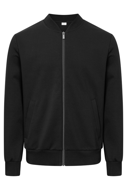 Rösch Lounge Jacket front view in Jet Black