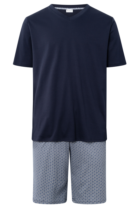 Rösch Pyjamas front view in Minimal blue