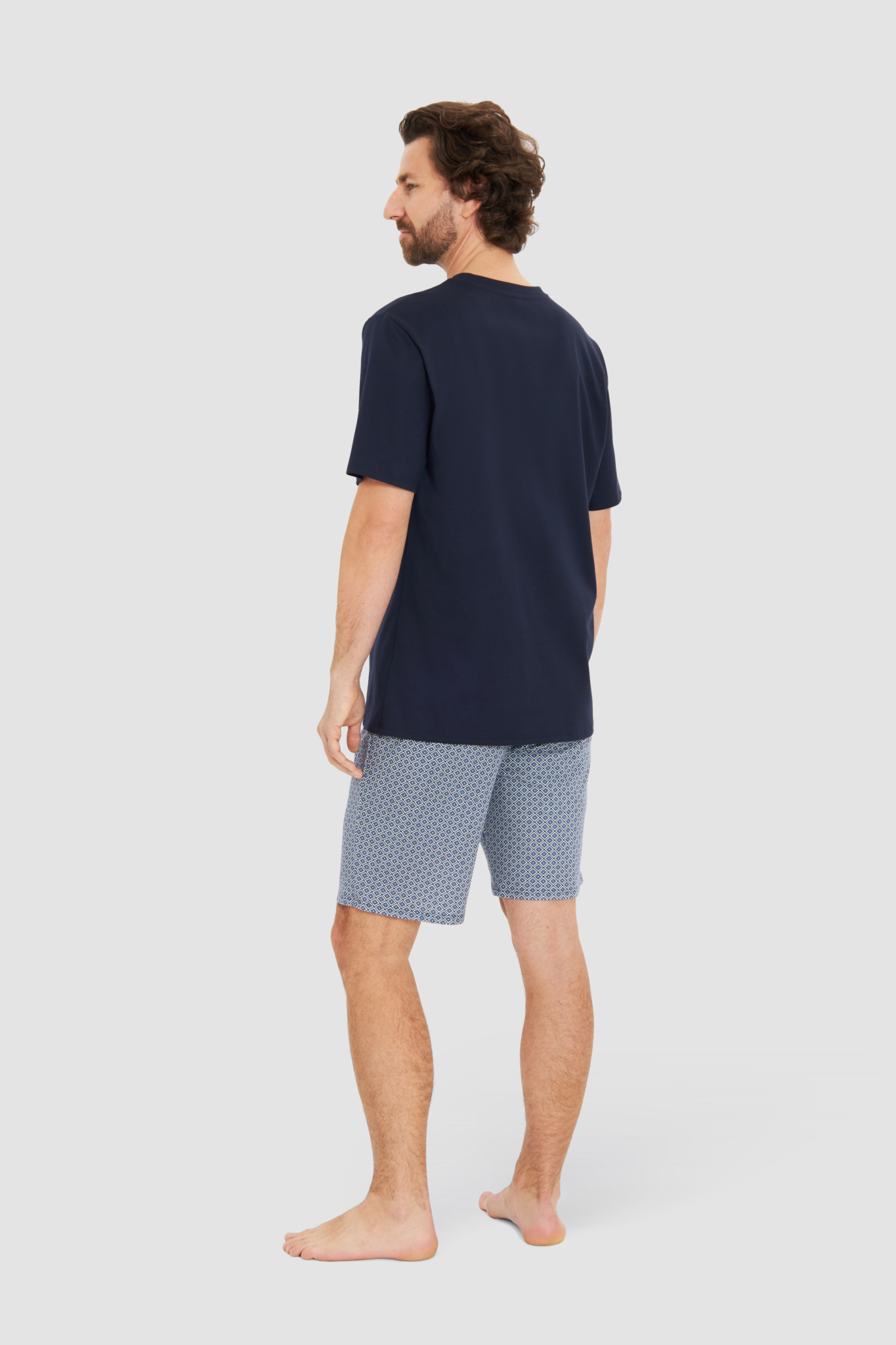 Rösch Pyjamas back view in Minimal blue