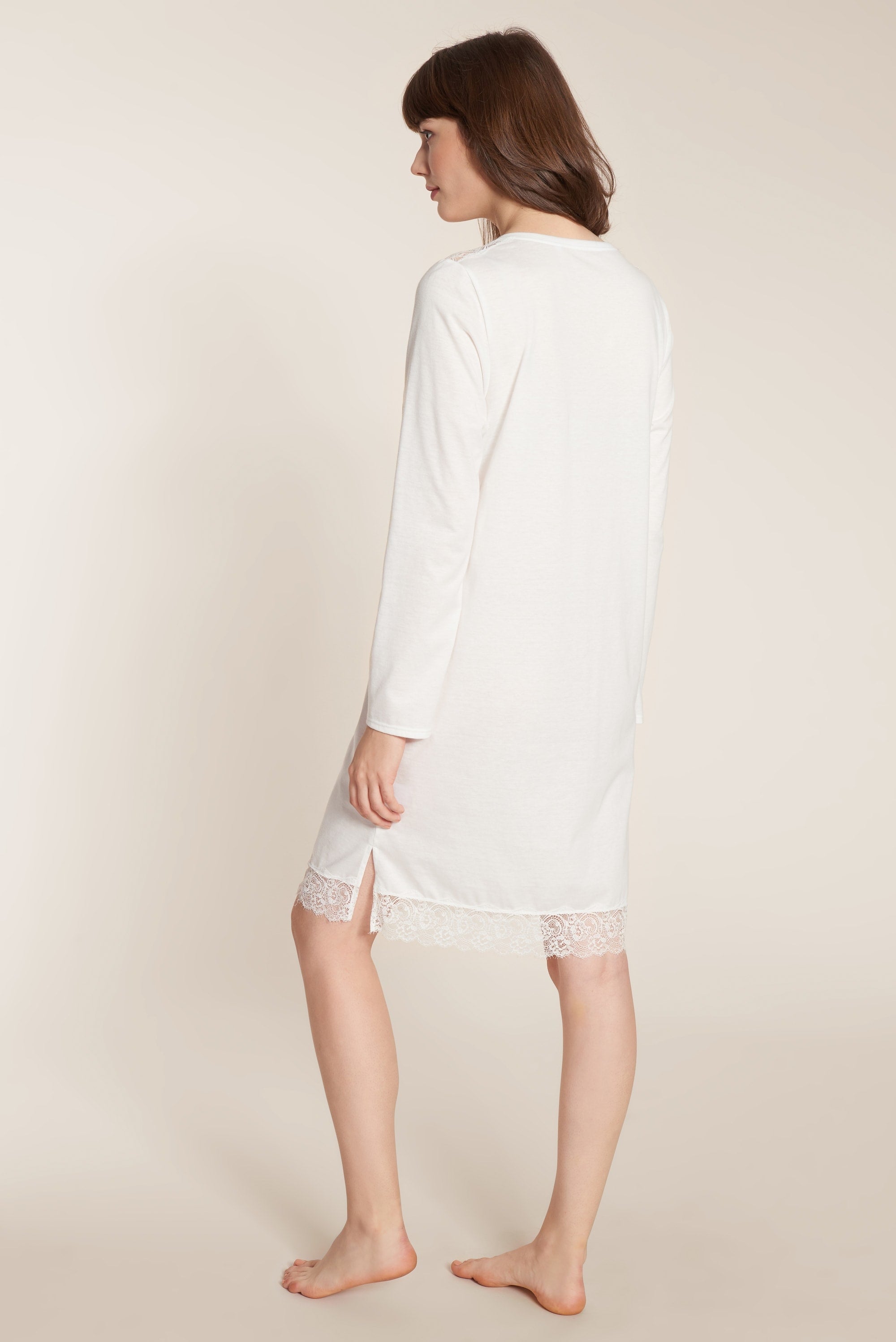 Rosch Night Dress, 1/1 Sleeve, V-Neck Soft Lace (1884142) Ecru