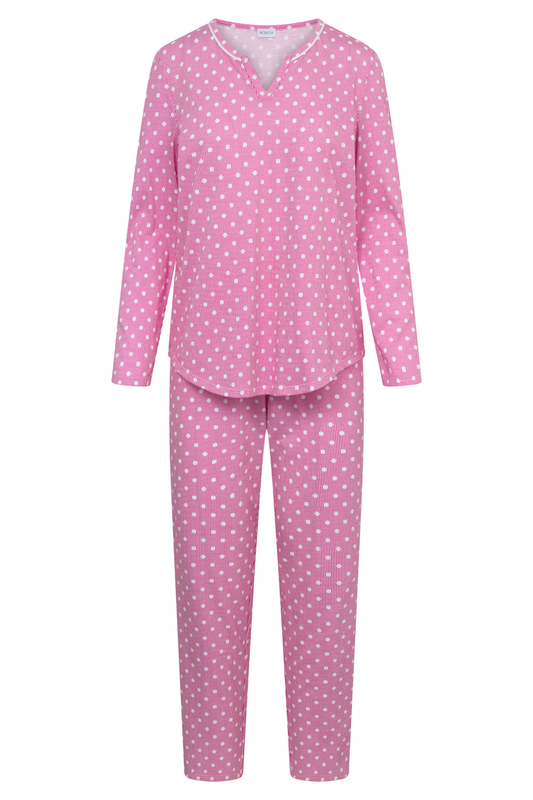 Rösch Pyjamas front view in Fuchsia