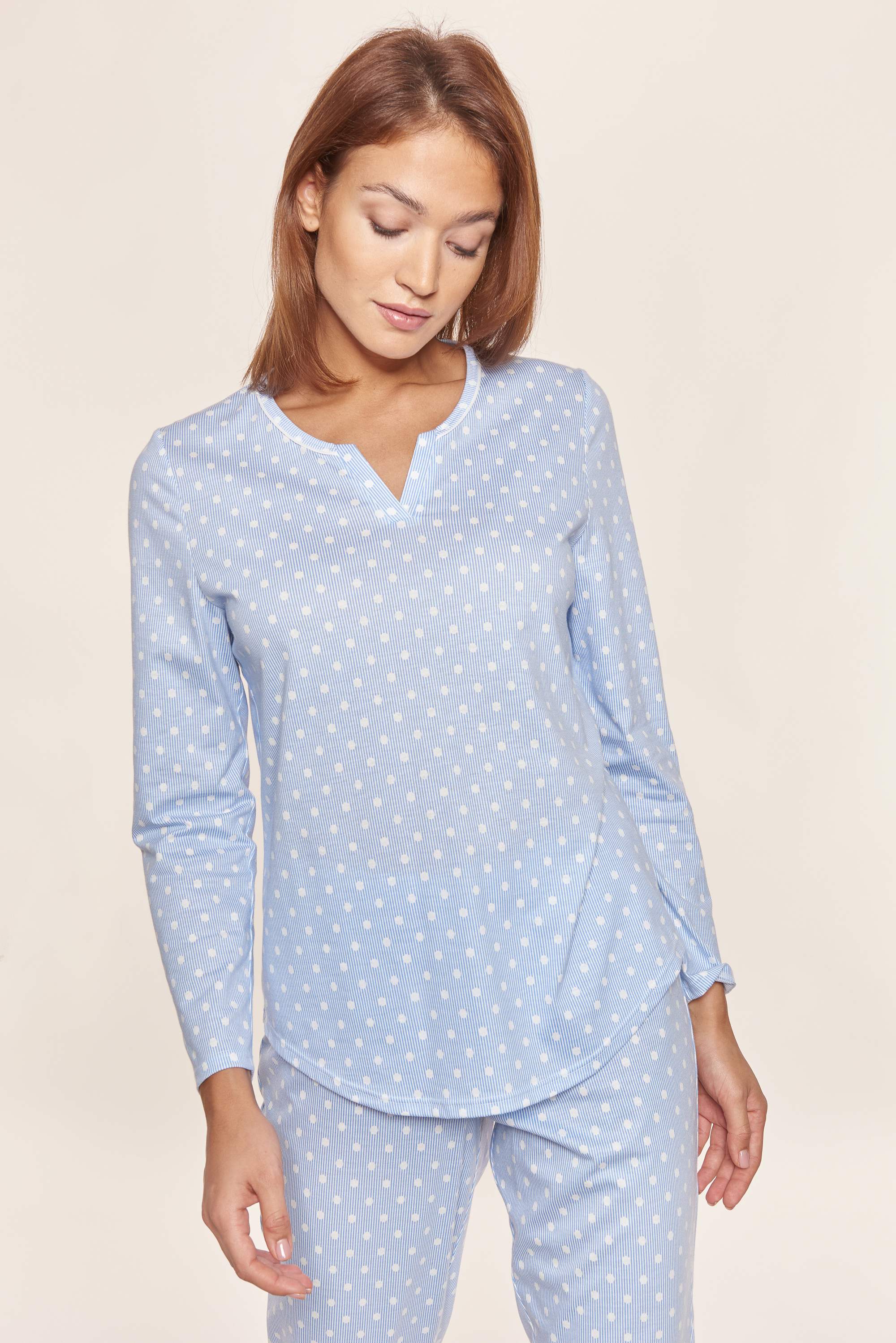 Rosch Pajama, 1/1 Sleeve, 1/1 Pants, Round Neck Tu (1884146) Skyblue
