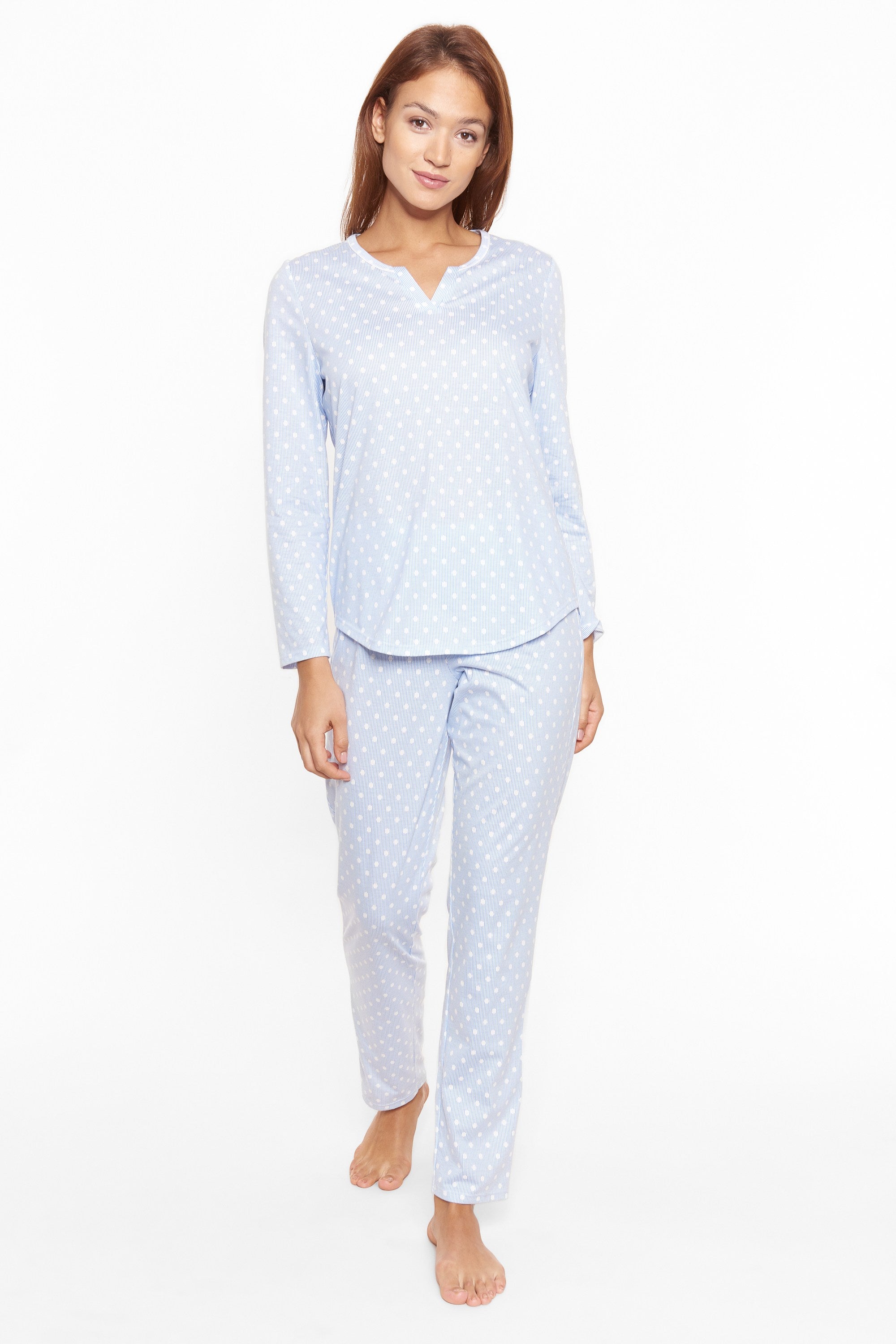 Rosch Pajama, 1/1 Sleeve, 1/1 Pants, Round Neck Tu (1884146) Skyblue