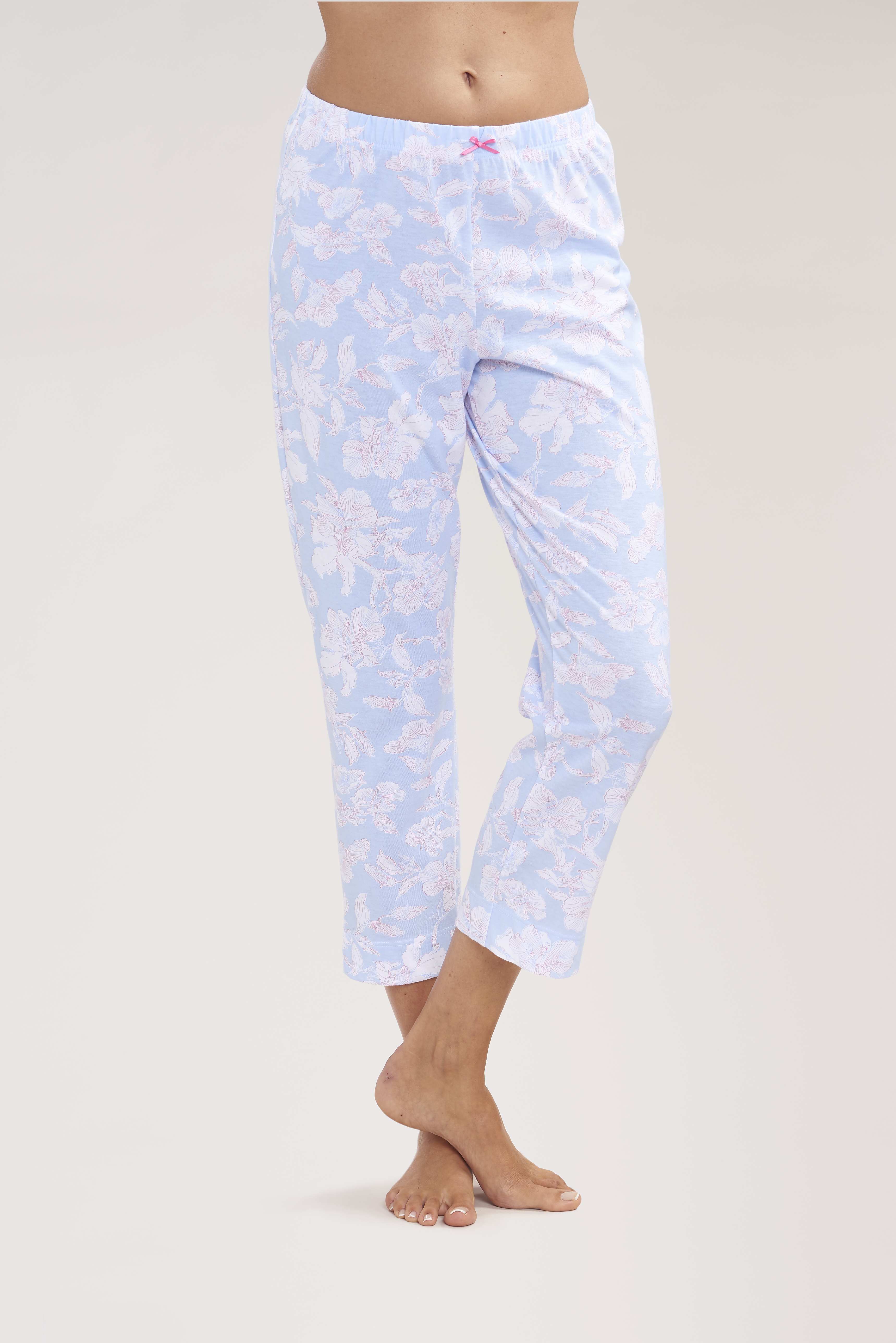 Rosch Pants, 7/8, Slit, Regular Flowerprint St (1884152) Arctic Blue