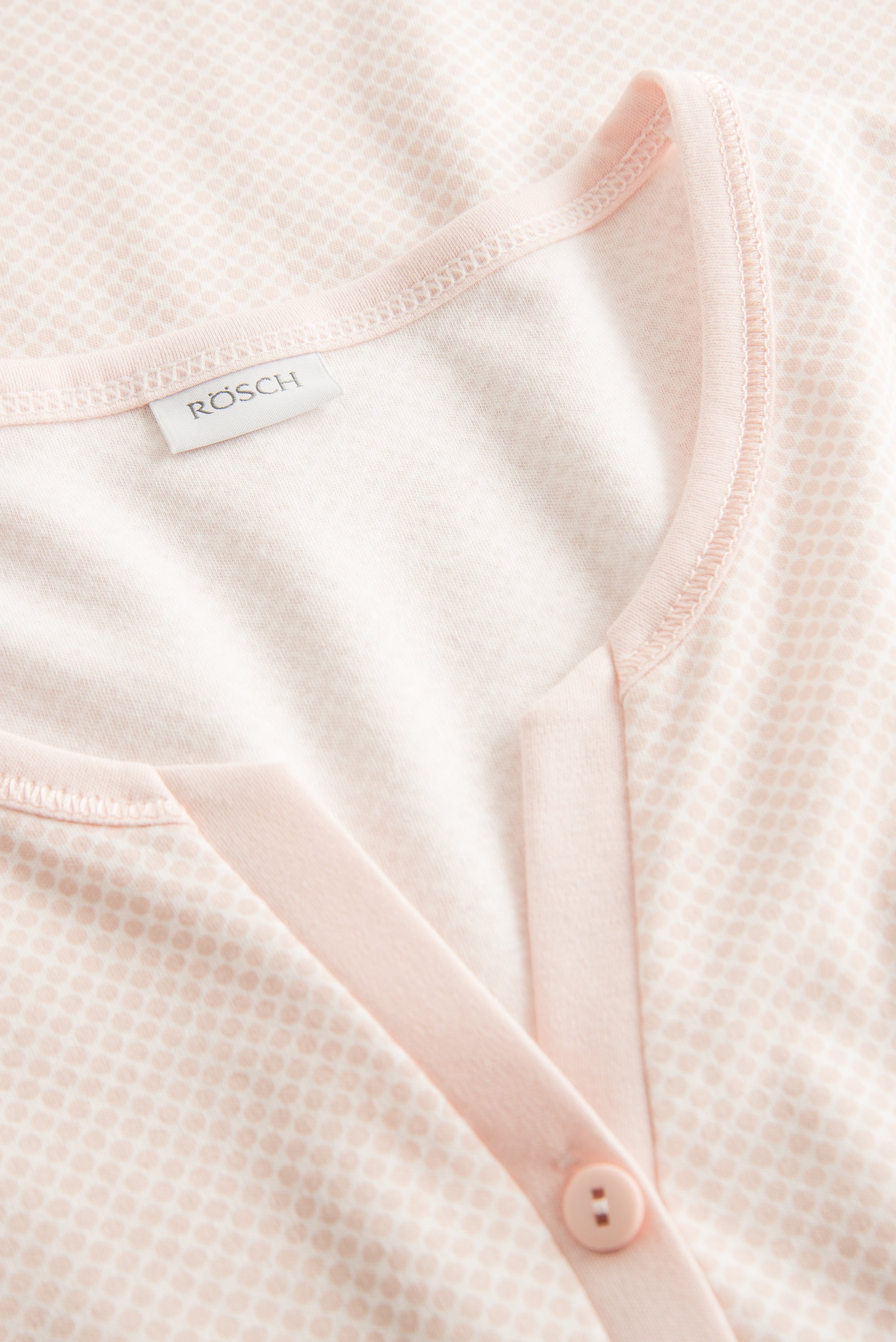 Rosch Night Dress, 1/2 Sleeve, Button Panel, Roundneck (1884193) Peach