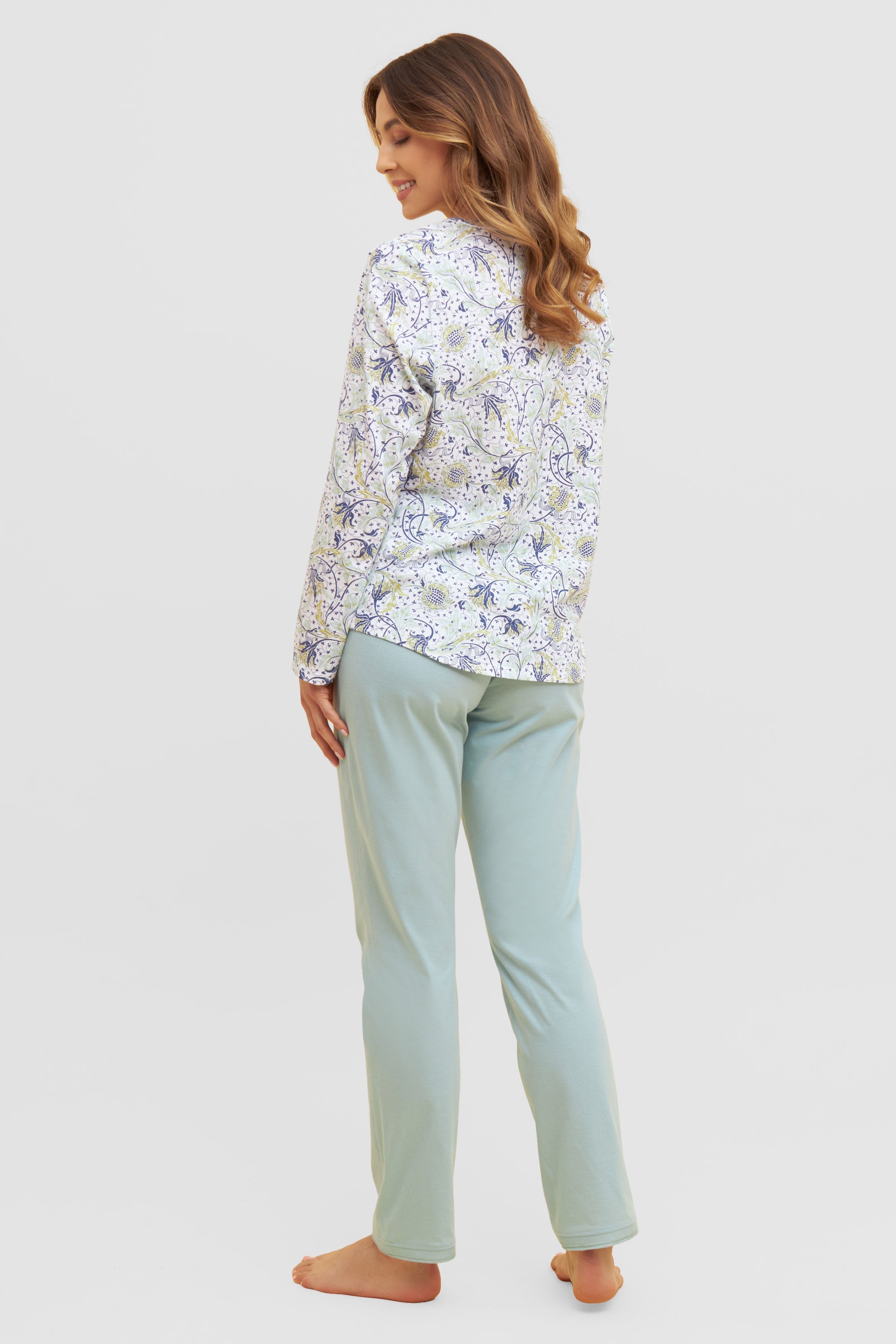 Rosch Shirt Gots, 1/1 Sleeve, Round Neck Ornam (1884806) Jade Ornamental