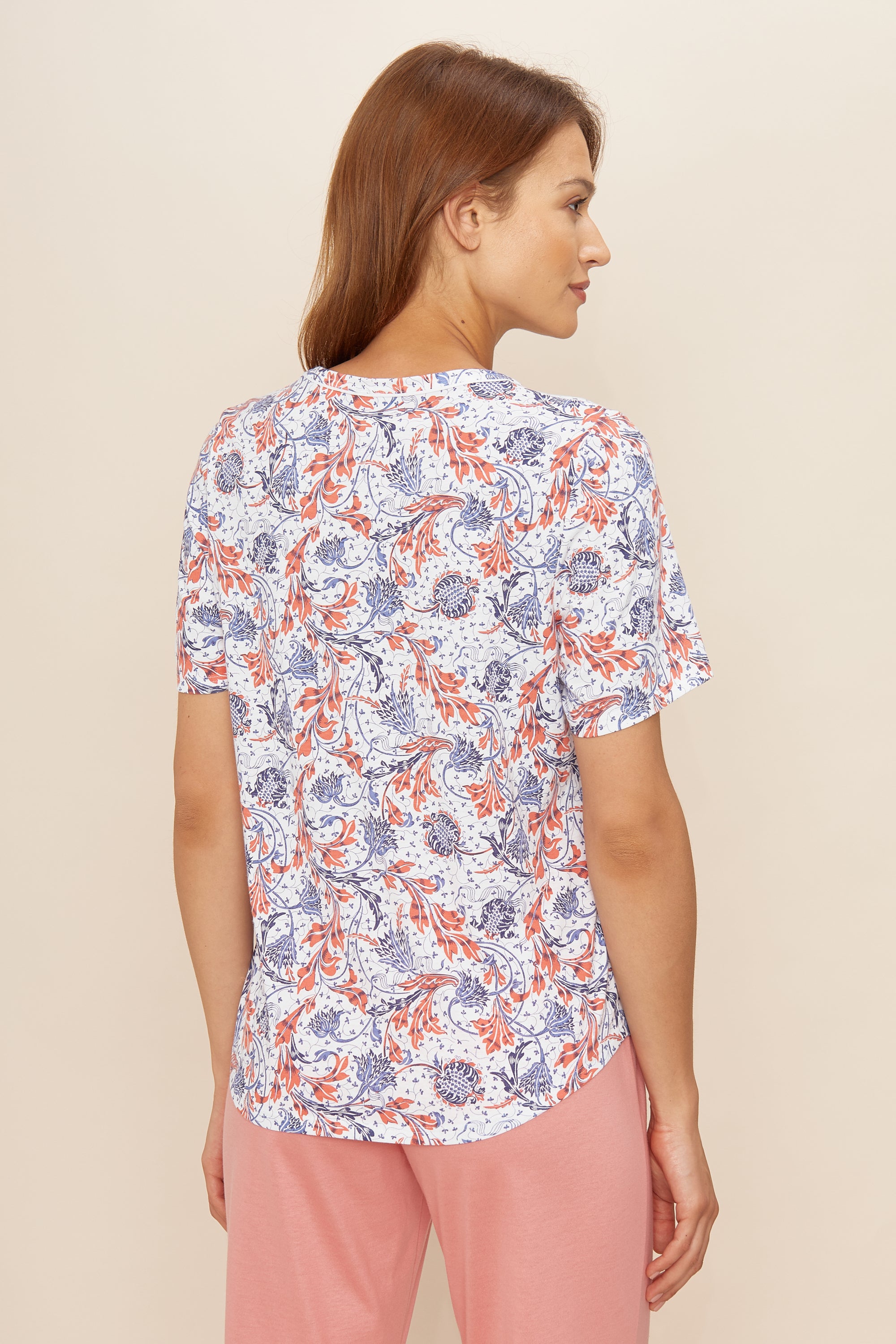 Rosch Shirt Gots, 1/2 Sleeve, Round Neck Ornam (1884807) Blue Ornamental