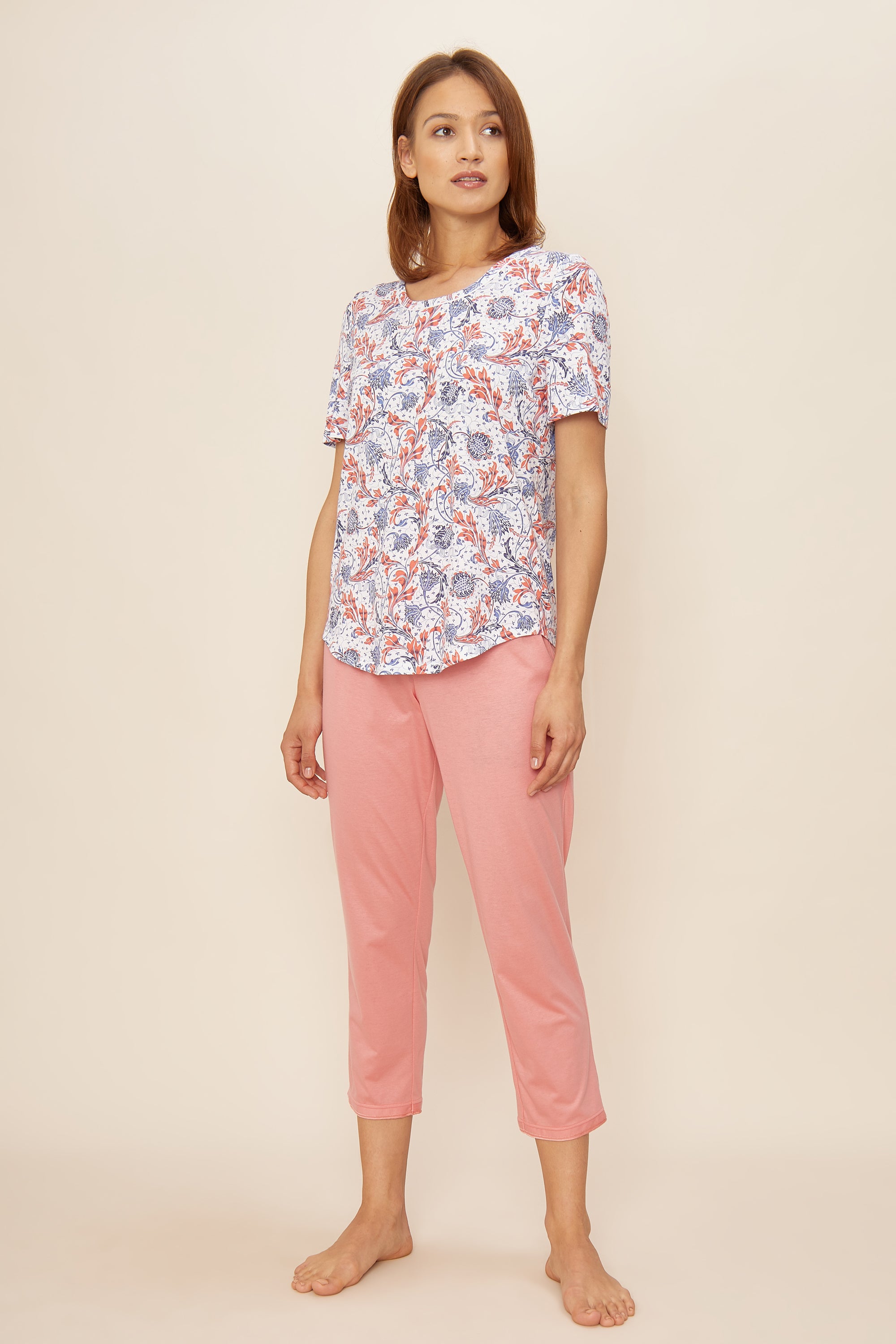 Rosch Shirt Gots, 1/2 Sleeve, Round Neck Ornam (1884807) Blue Ornamental