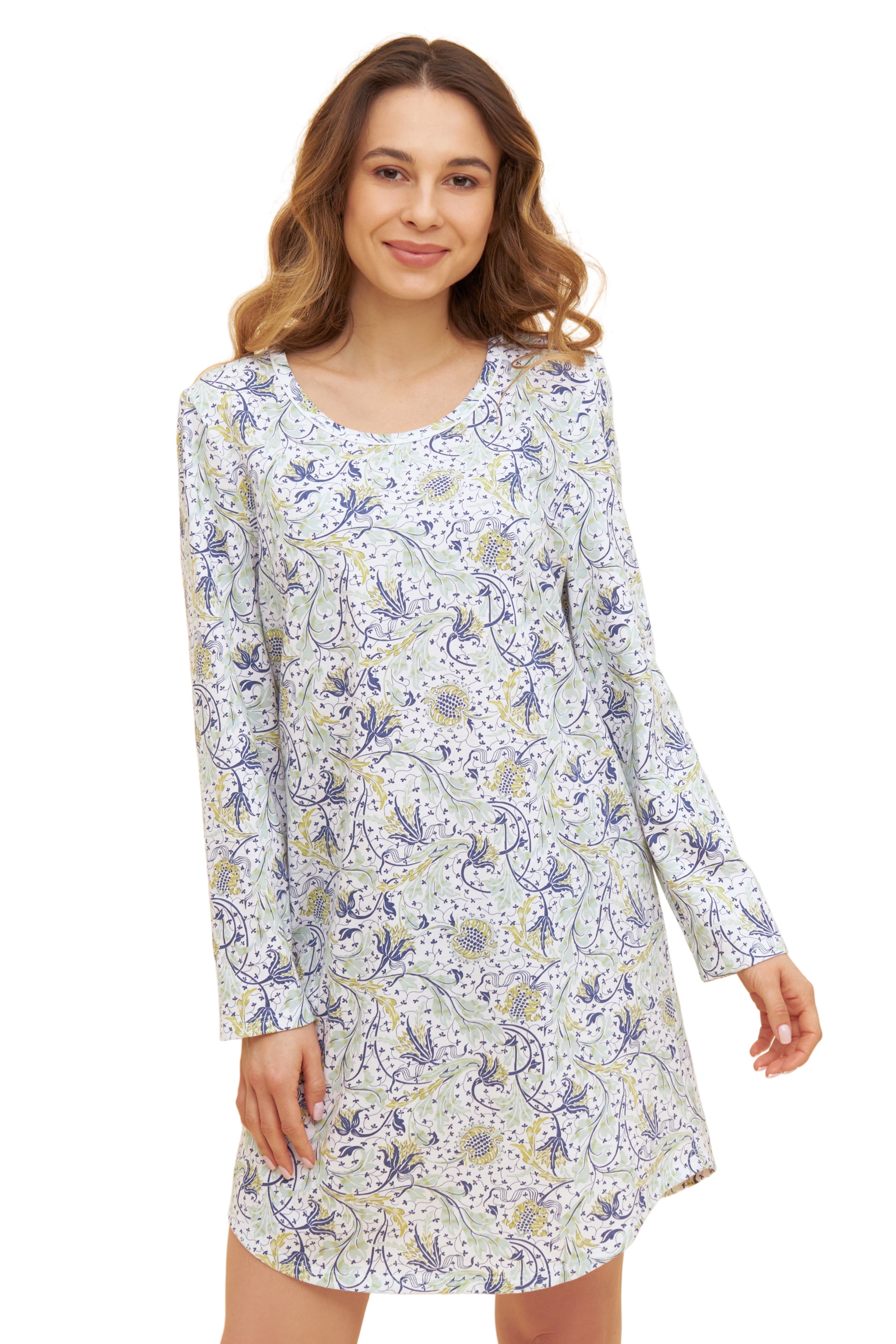Rosch Night Dress Gots, 1/1 Sleeve, Round Neck Ornament (1884810) Jade Ornamental