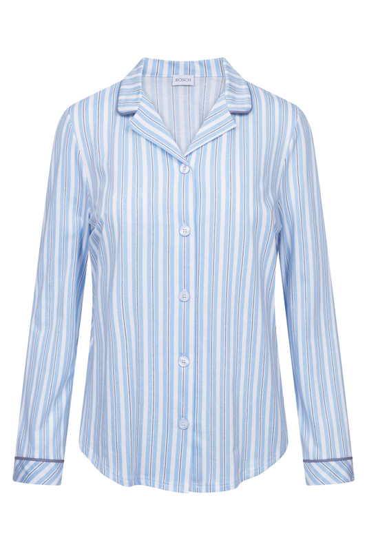 Rösch Lounge Top front view in Denim Stripes