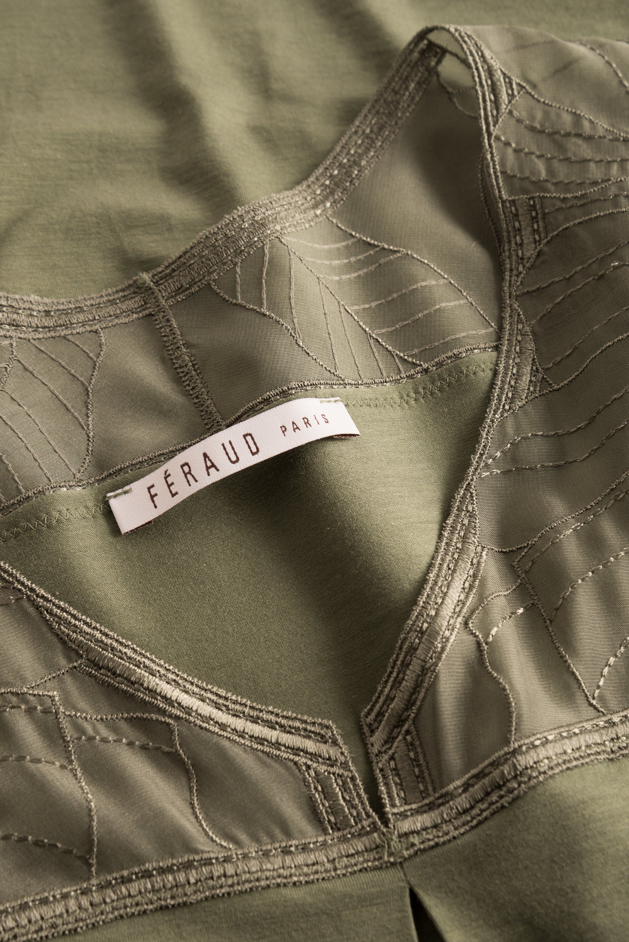 Feraud Night Dress, Overcut, V-Neck Finest Lace (3221004) Khaki