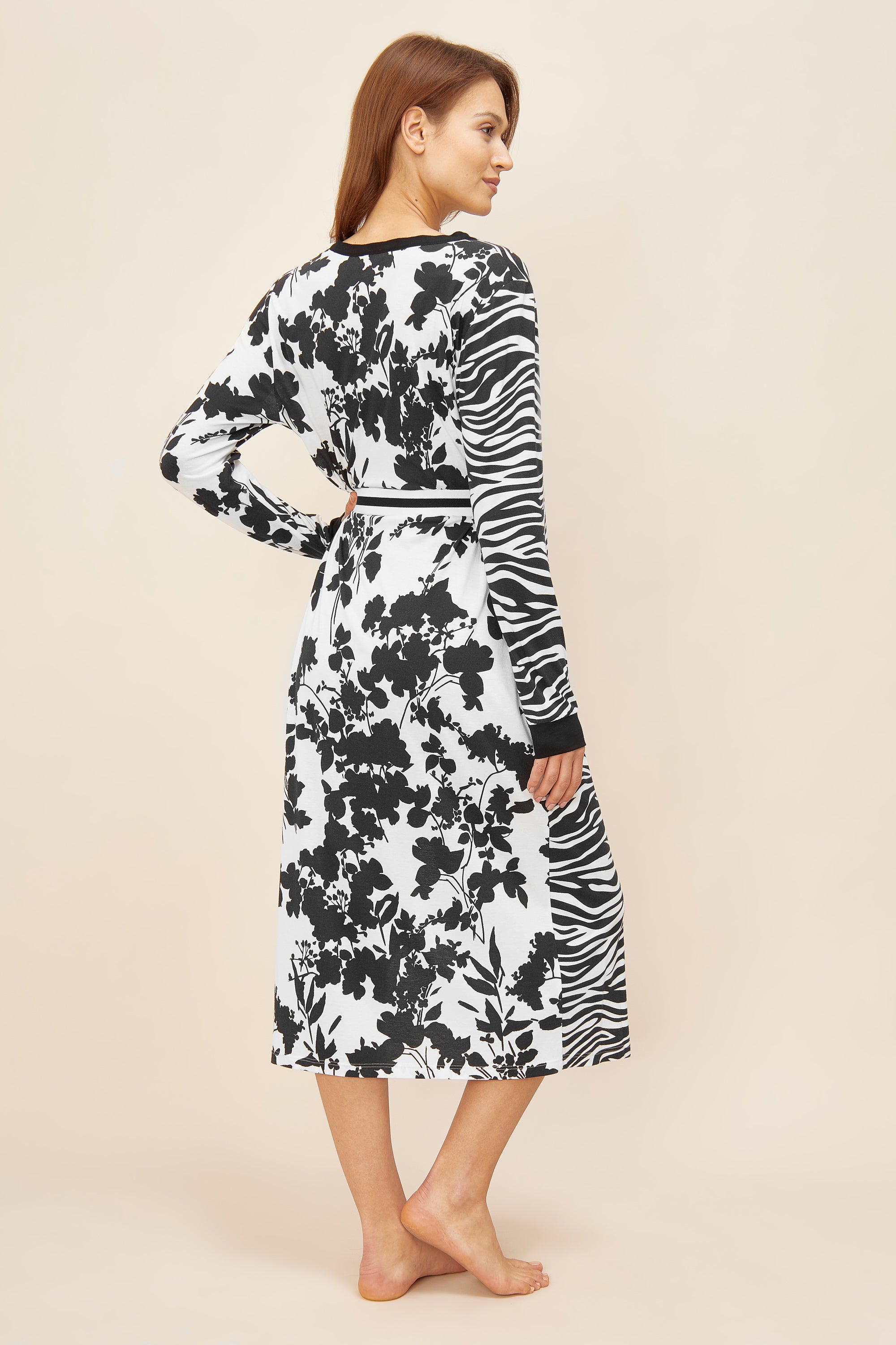 Feraud Night Dress, 1/1 Sleeve, V-Neck Print-Variation (3221022) Print Mix