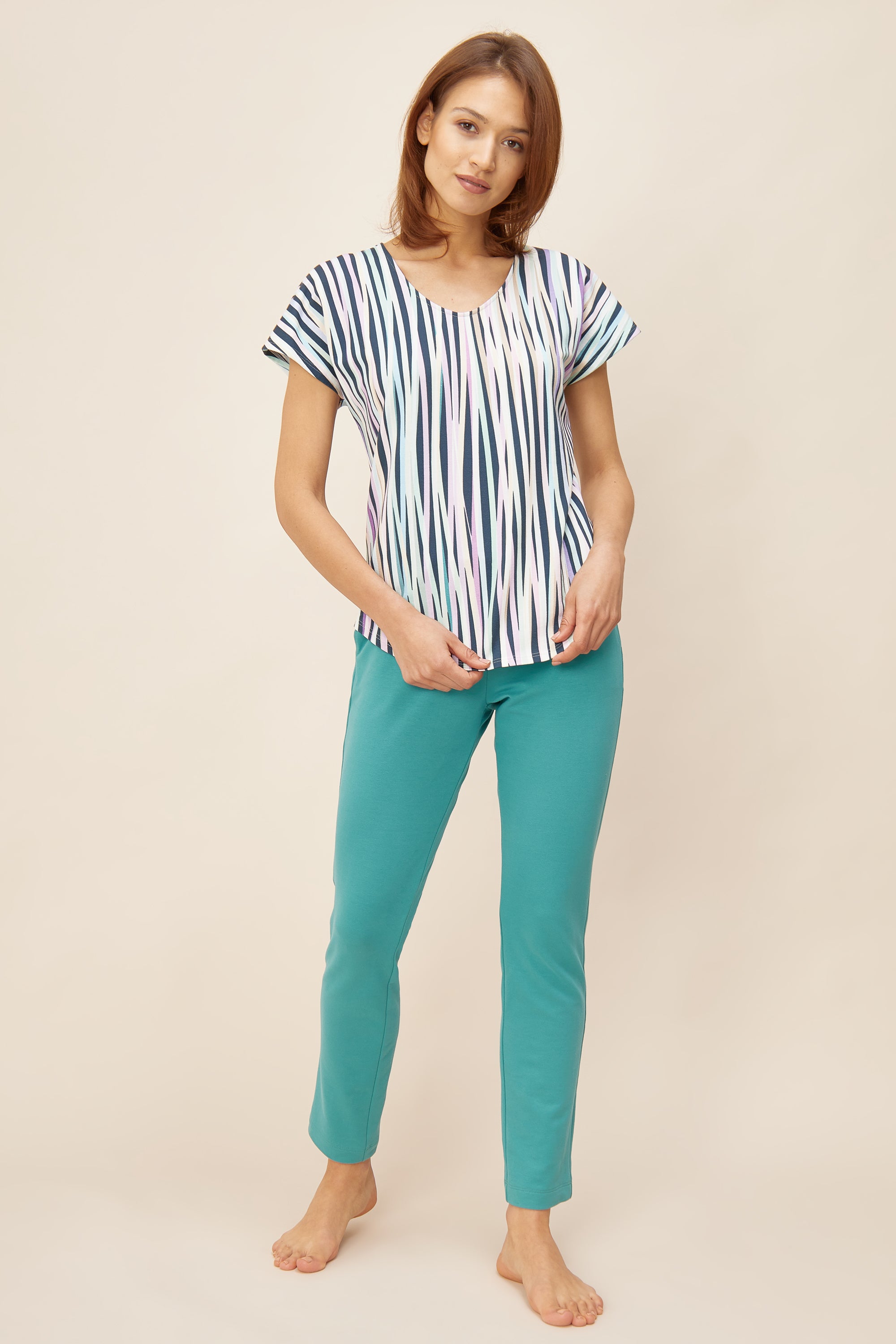 Feraud Shirt, Overcut, V-Neck Modern Stripe (3221042) Stripe Multicolor