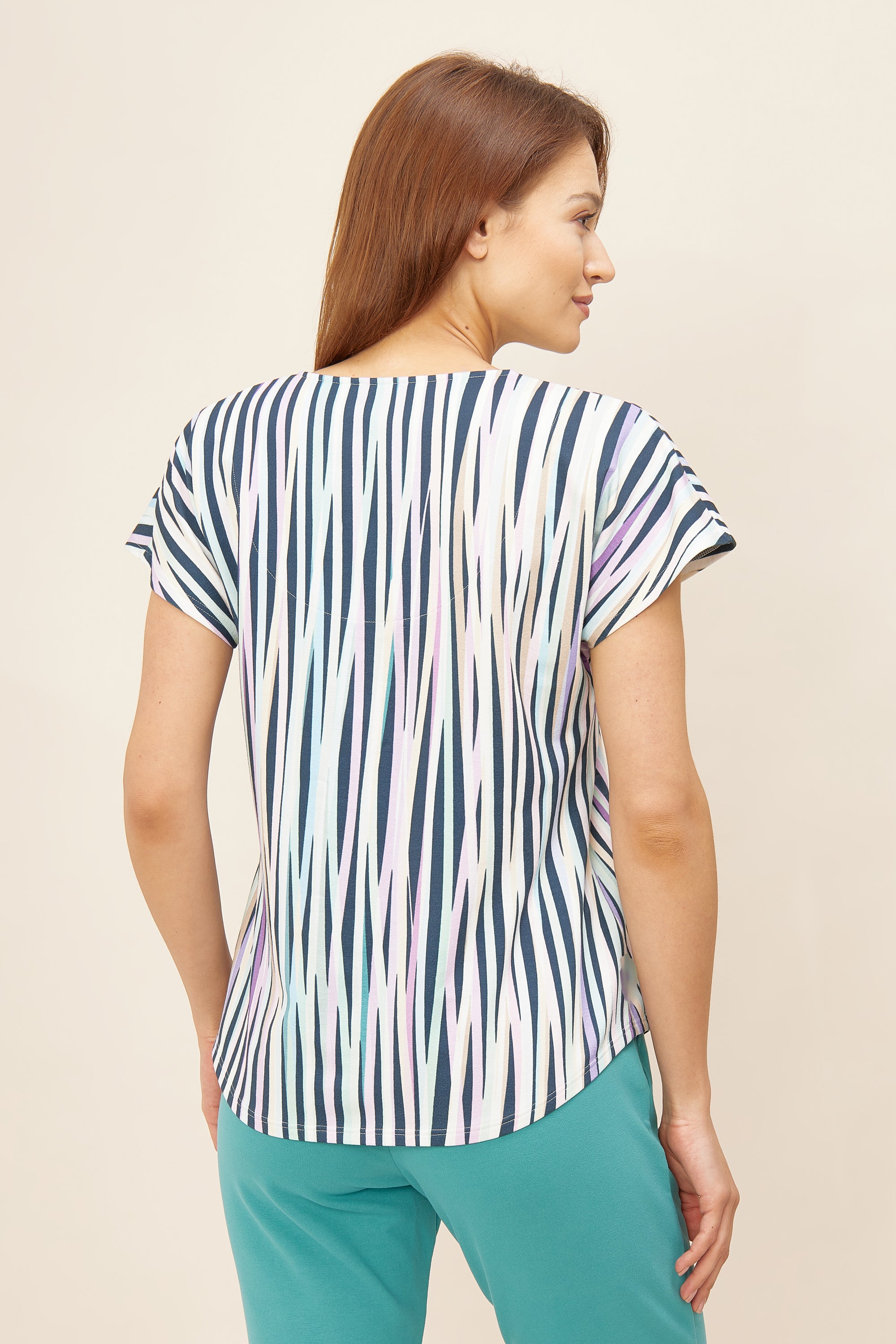 Feraud Shirt, Overcut, V-Neck Modern Stripe (3221042) Stripe Multicolor